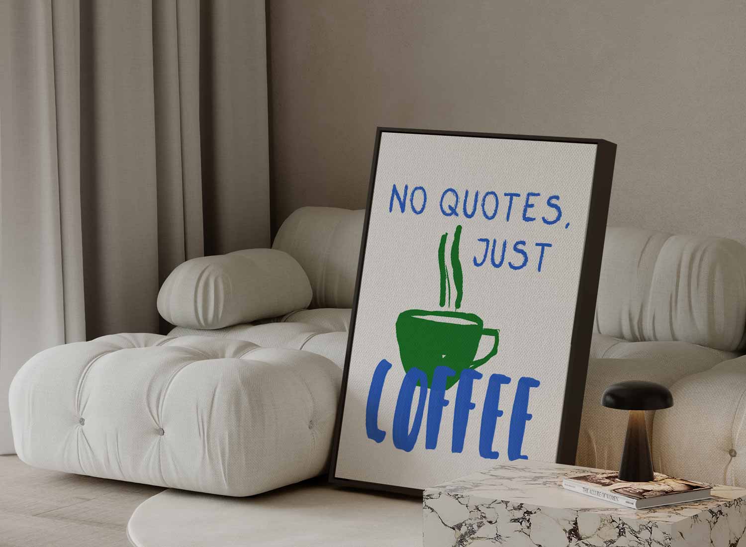 Koffie Uitsmijter Illustratie Kunstwerk-canvas-dibond-plexiglas-wanddecoratie-WallArtistic