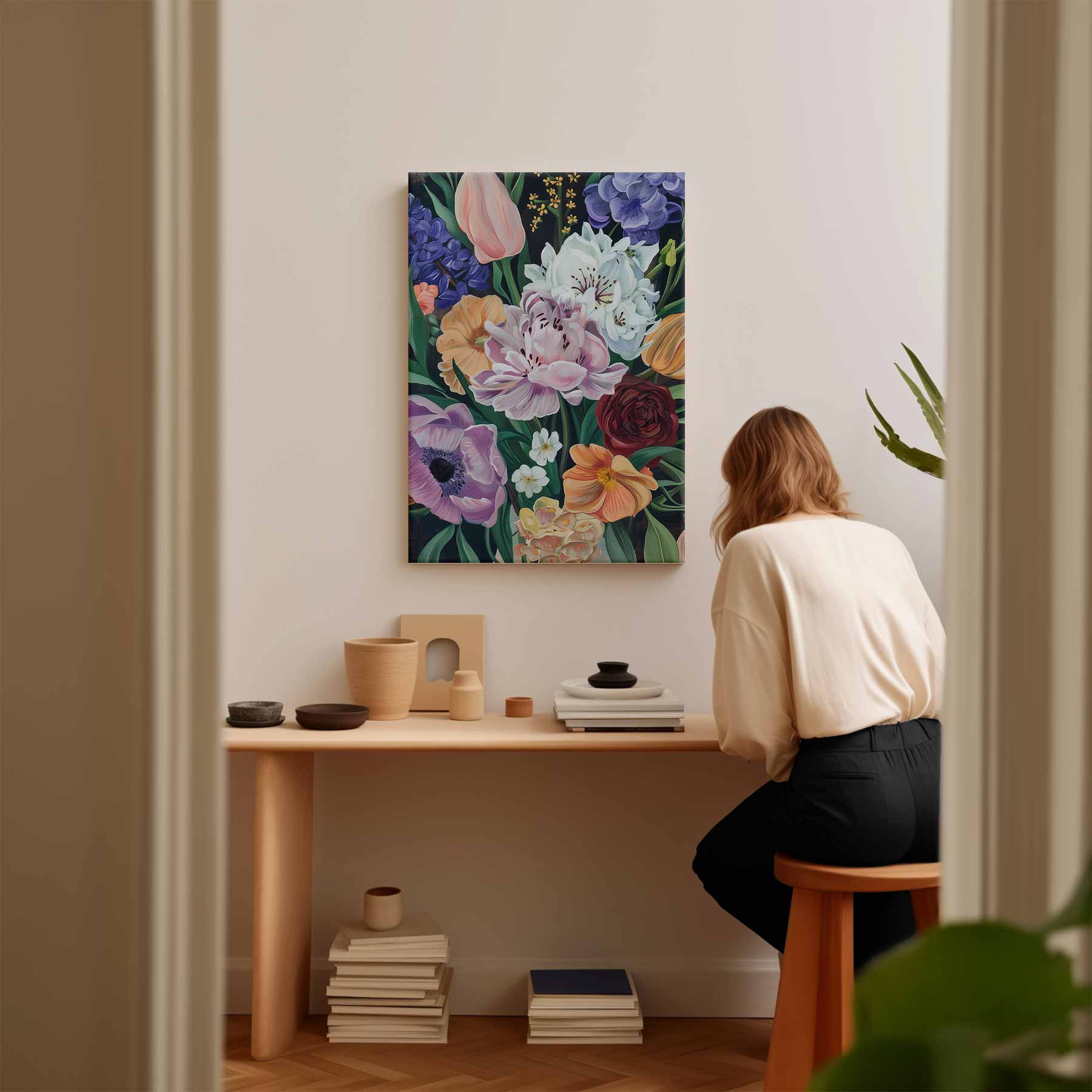 Bloemenpracht op Canvas Kunstwerk-canvas-dibond-plexiglas-wanddecoratie-WallArtistic
