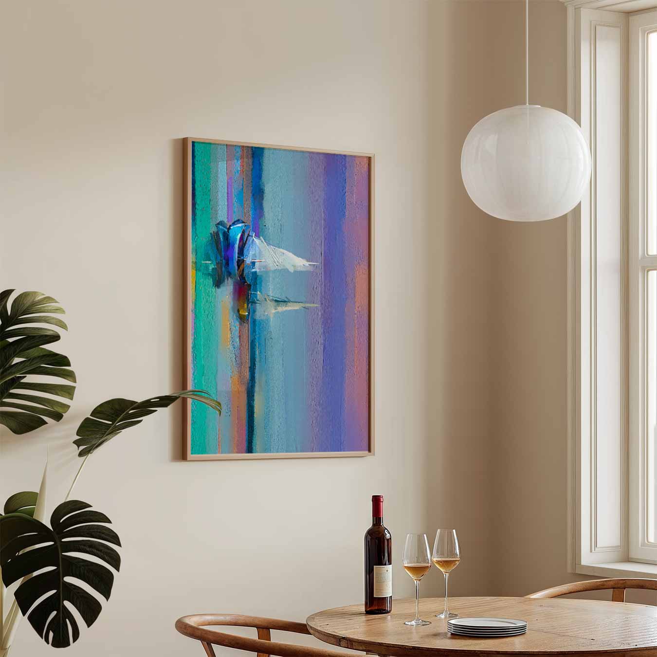 Abstracte Zeilboot Poster-WallArtistic