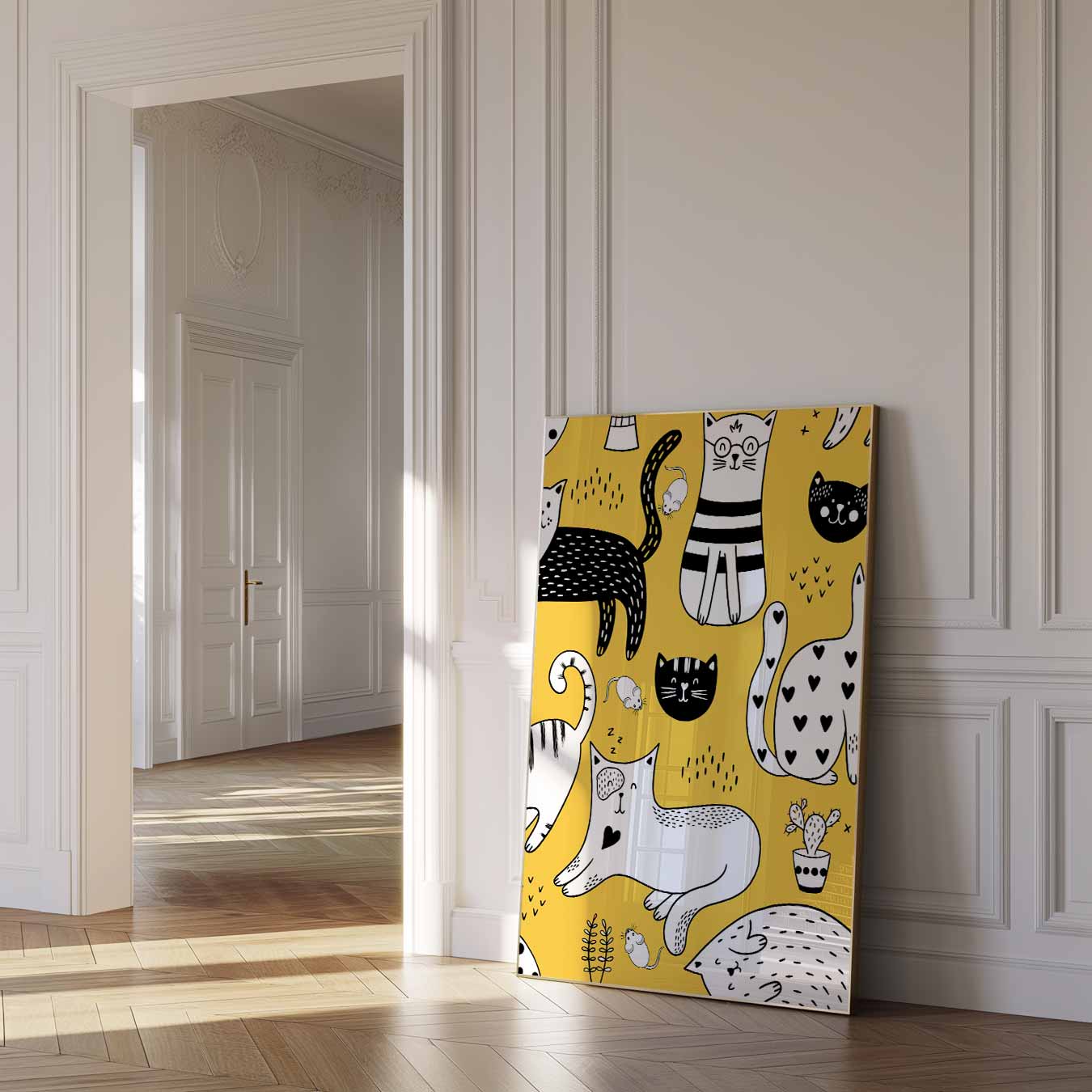 Speelse Katten en Muisjes Poster-WallArtistic