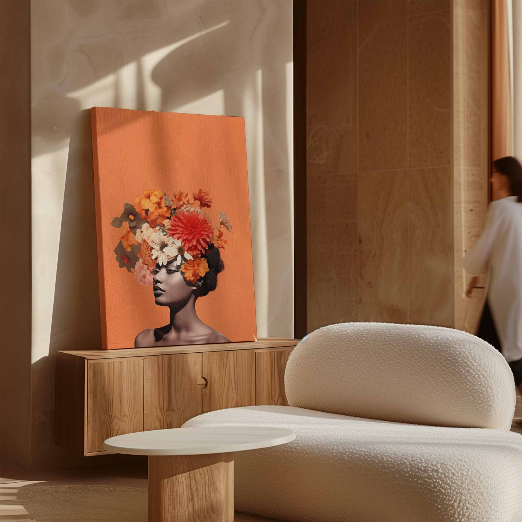 Bloemenfantasie Portret Kunstwerk-canvas-dibond-plexiglas-wanddecoratie-WallArtistic