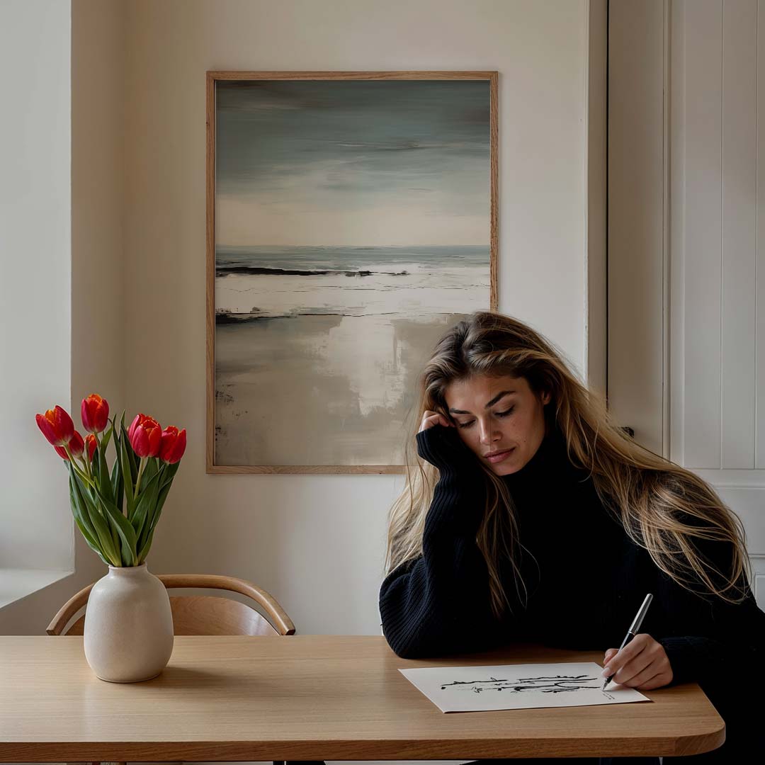 Rustgevende Strandlandschap Poster-WallArtistic