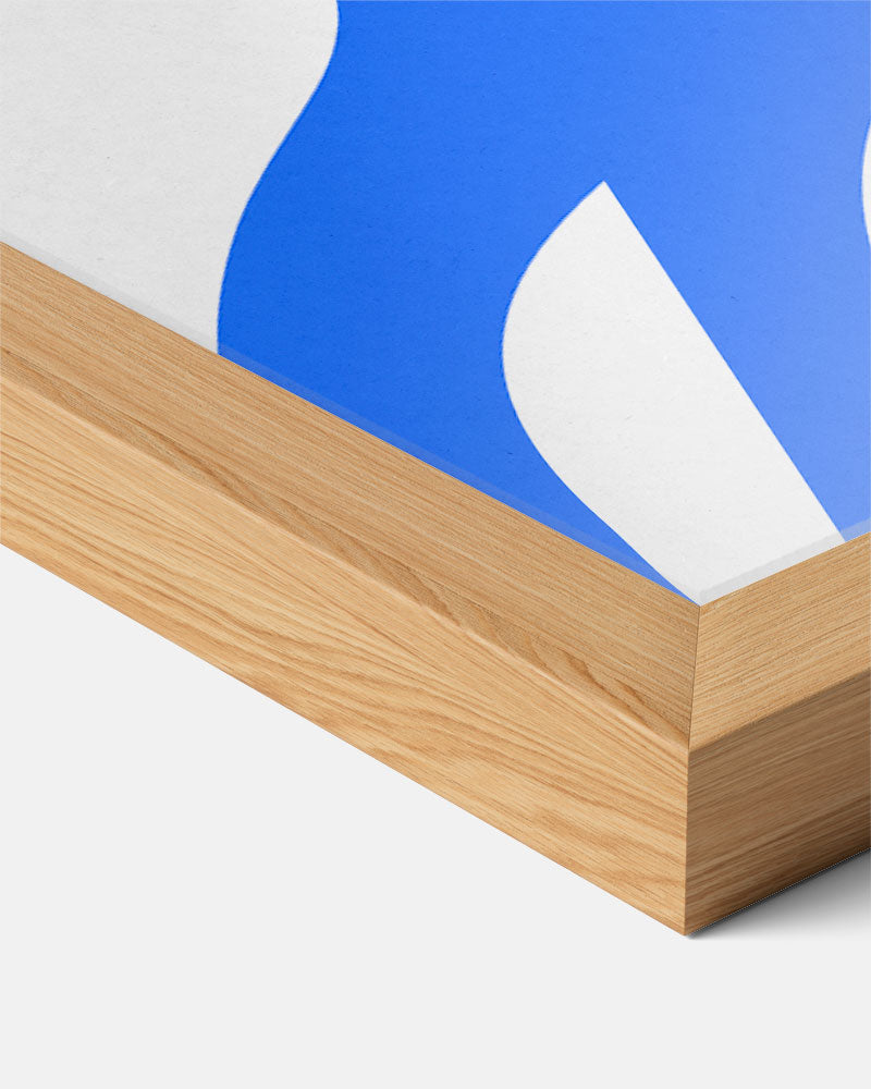 Abstracte Blauw-Witte Kunstposter-WallArtistic