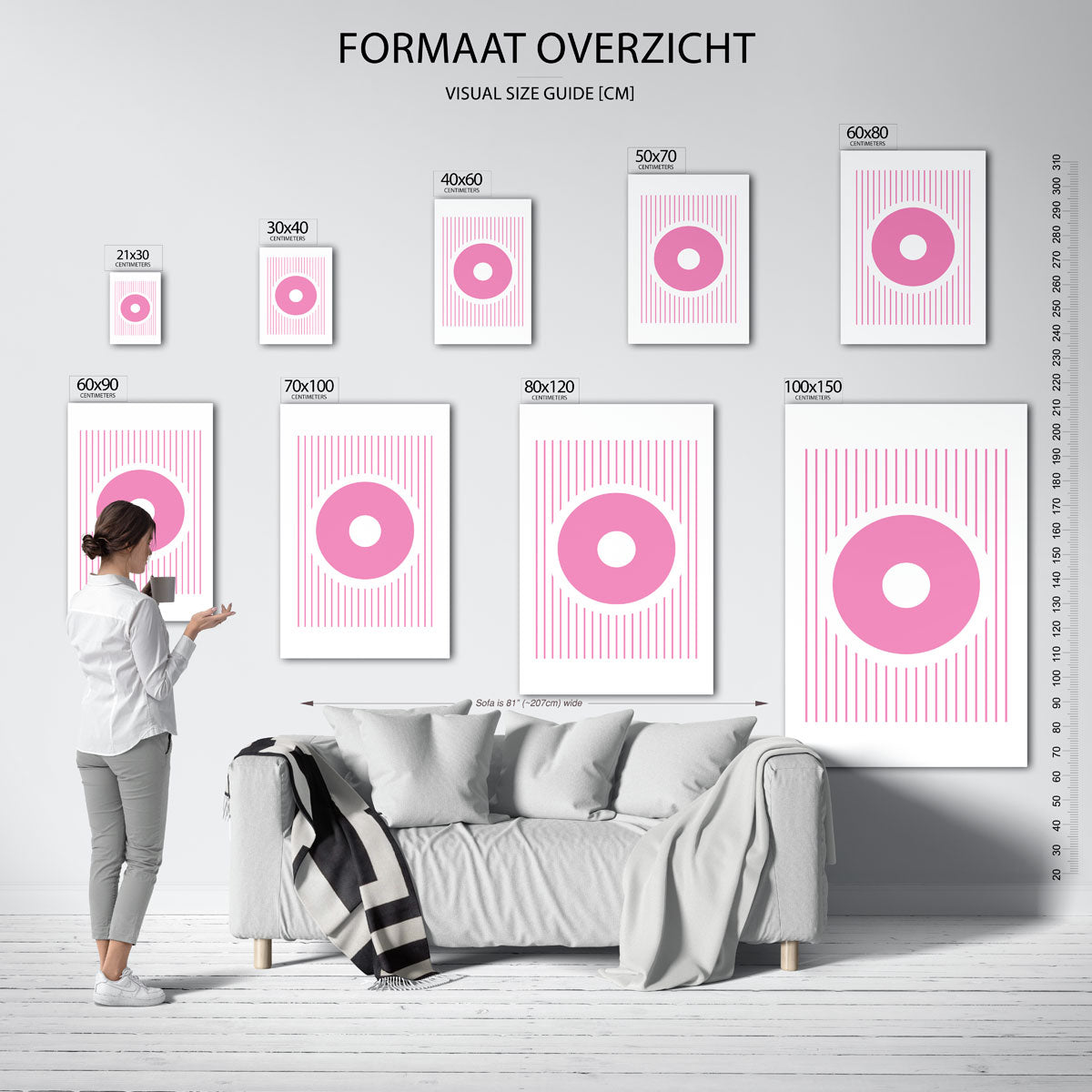 Cirkel en lijnen Poster