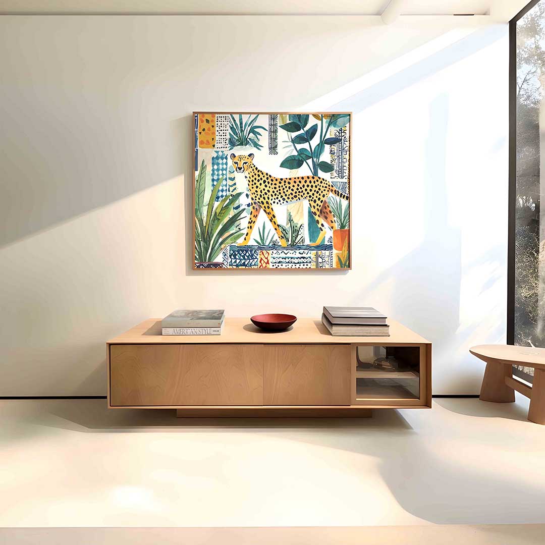Luipaard en planten Poster