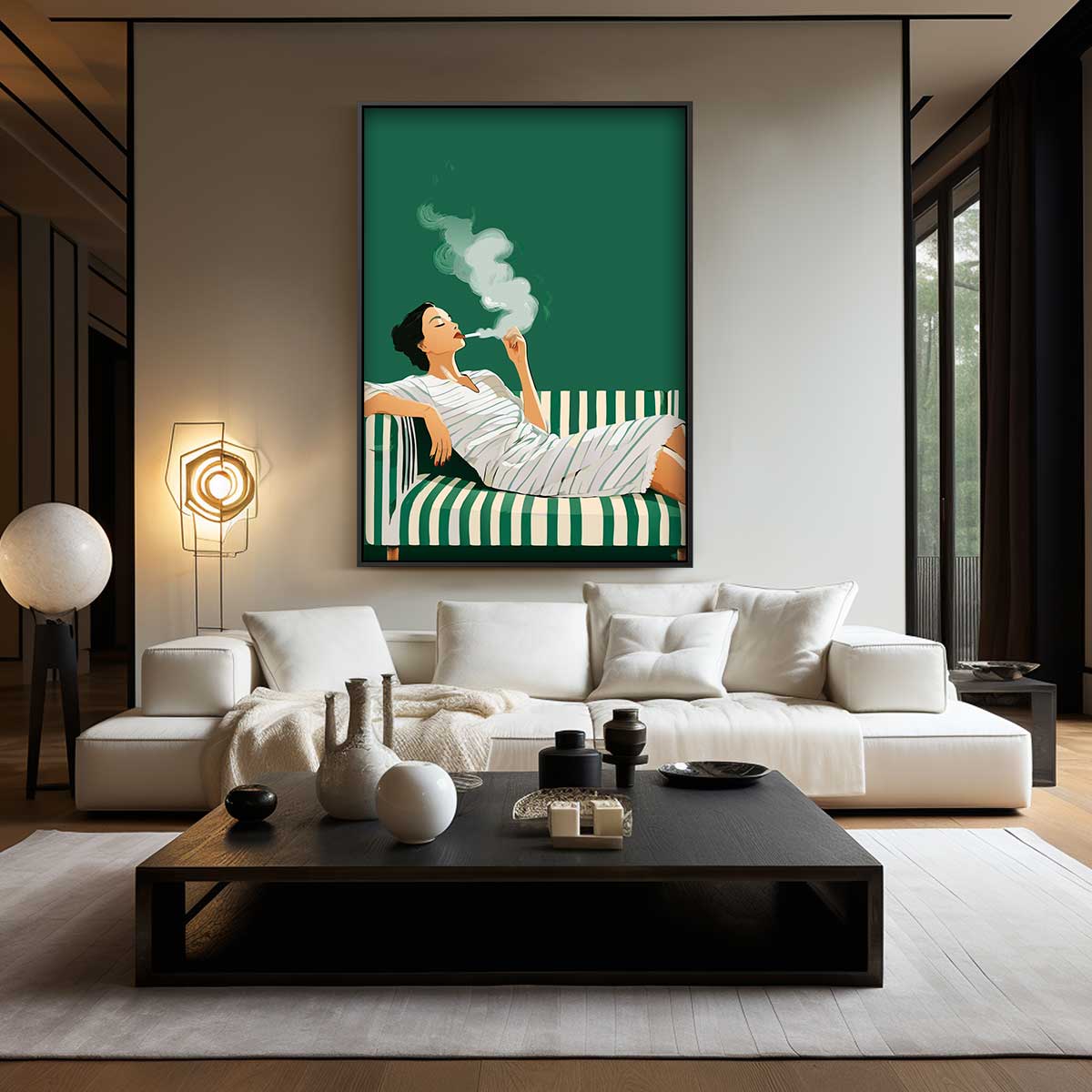 Chill Moment op de Bank Kunstwerk-canvas-dibond-plexiglas-wanddecoratie-WallArtistic
