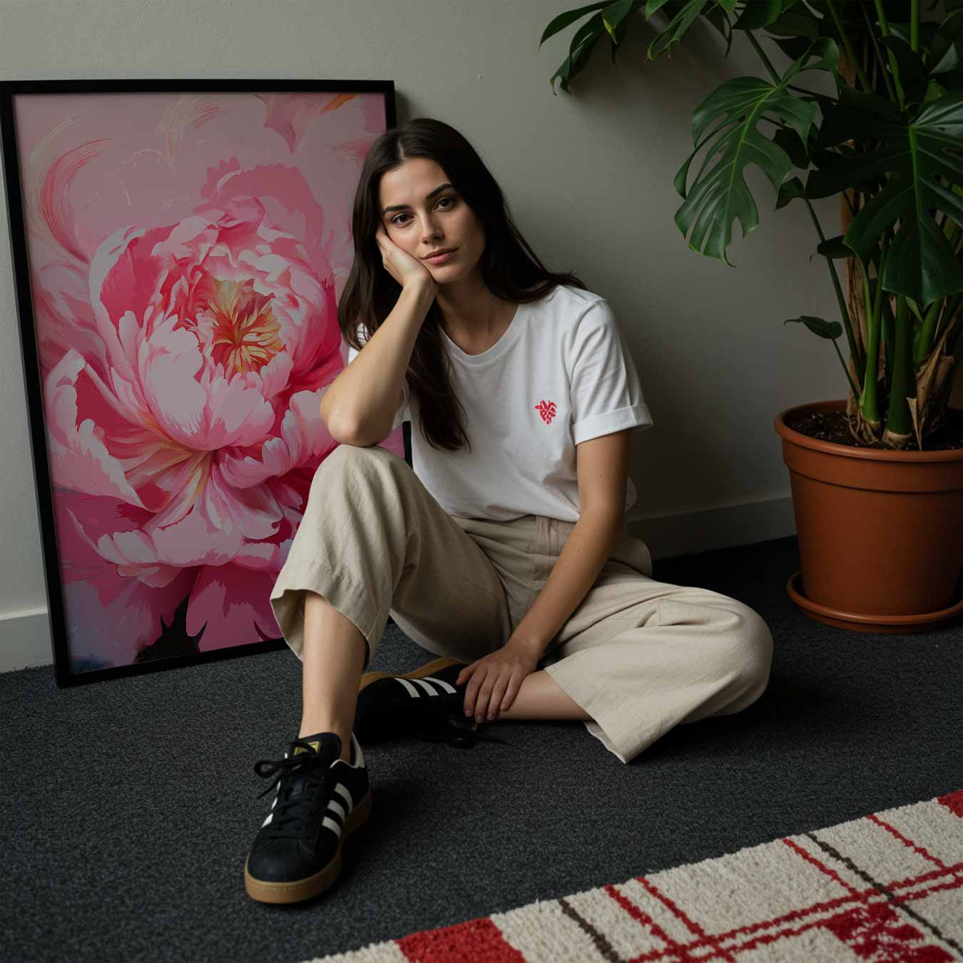 Roze Bloembloesem Kunstposter