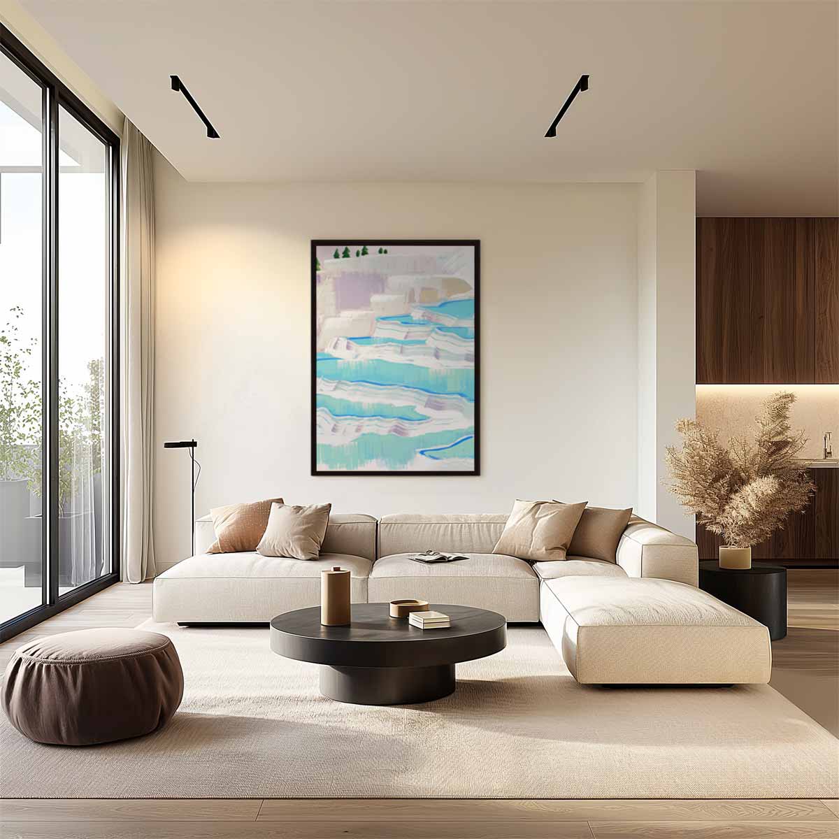 Dromerige Landschapsterrassen Kunstwerk-canvas-dibond-plexiglas-wanddecoratie-WallArtistic