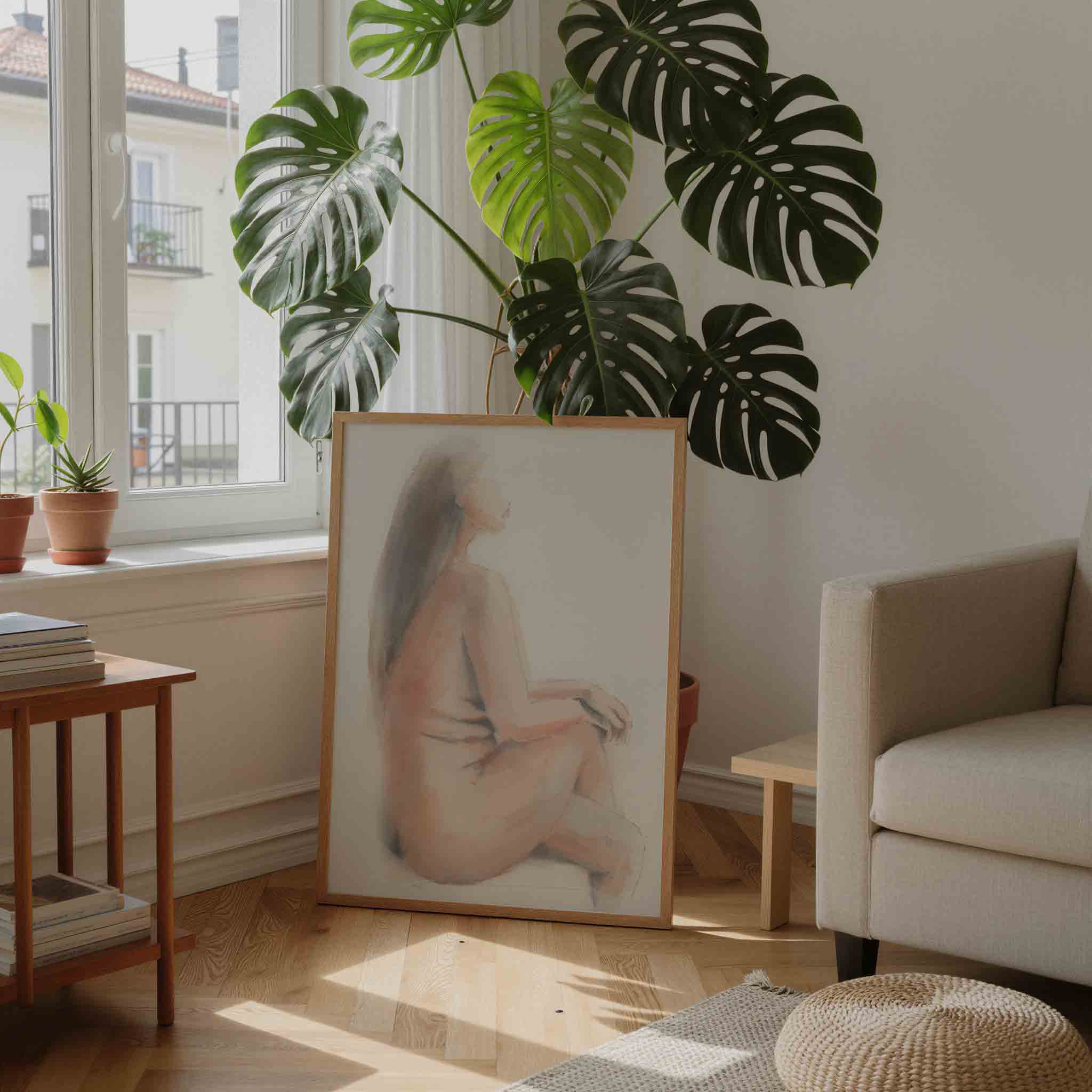Zittende figuur Poster