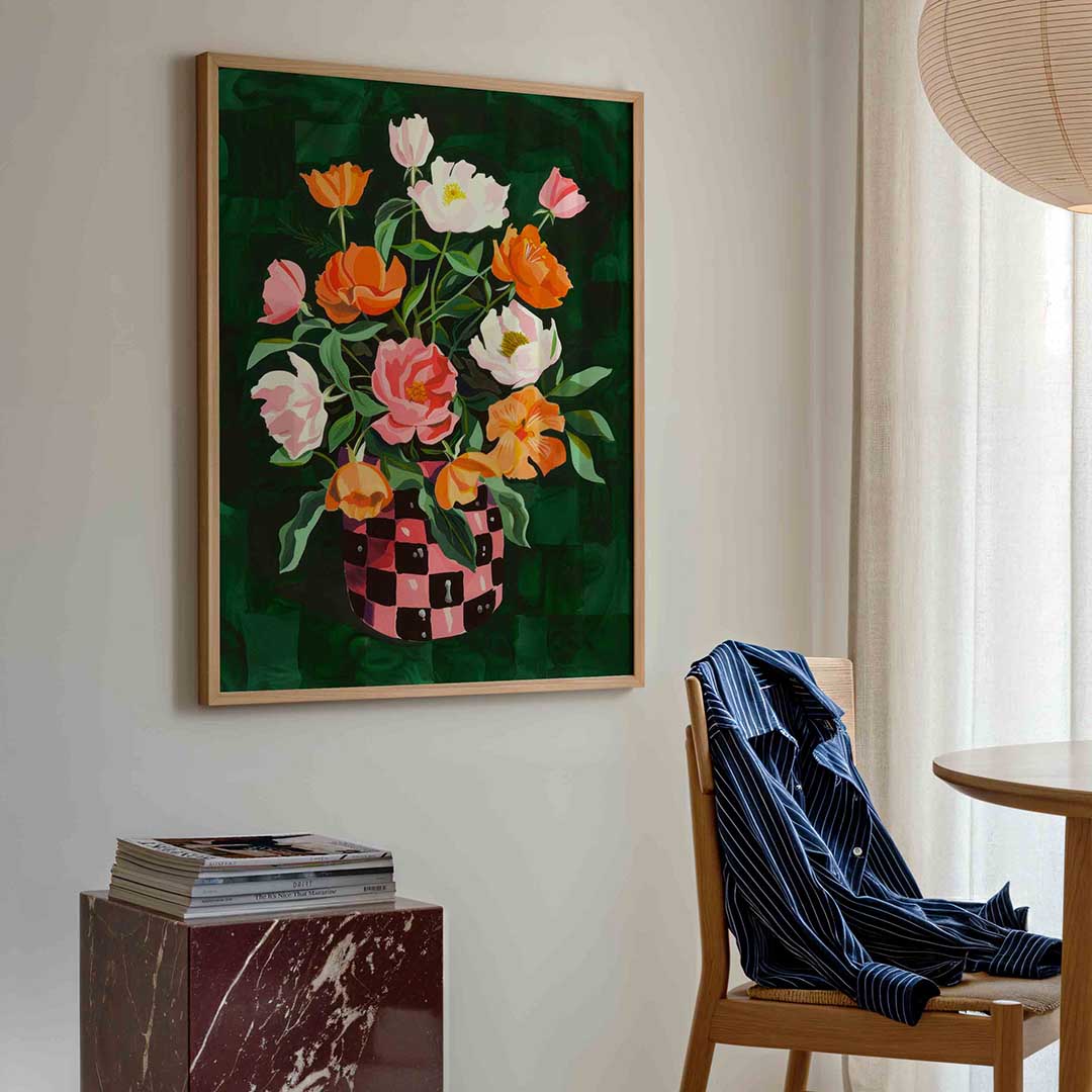 Bloemen in vaas Poster