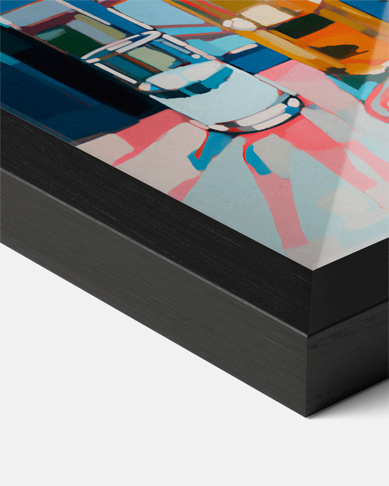 Kleurrijke Stilleven Poster met Fruit en Flessen Poster-WallArtistic