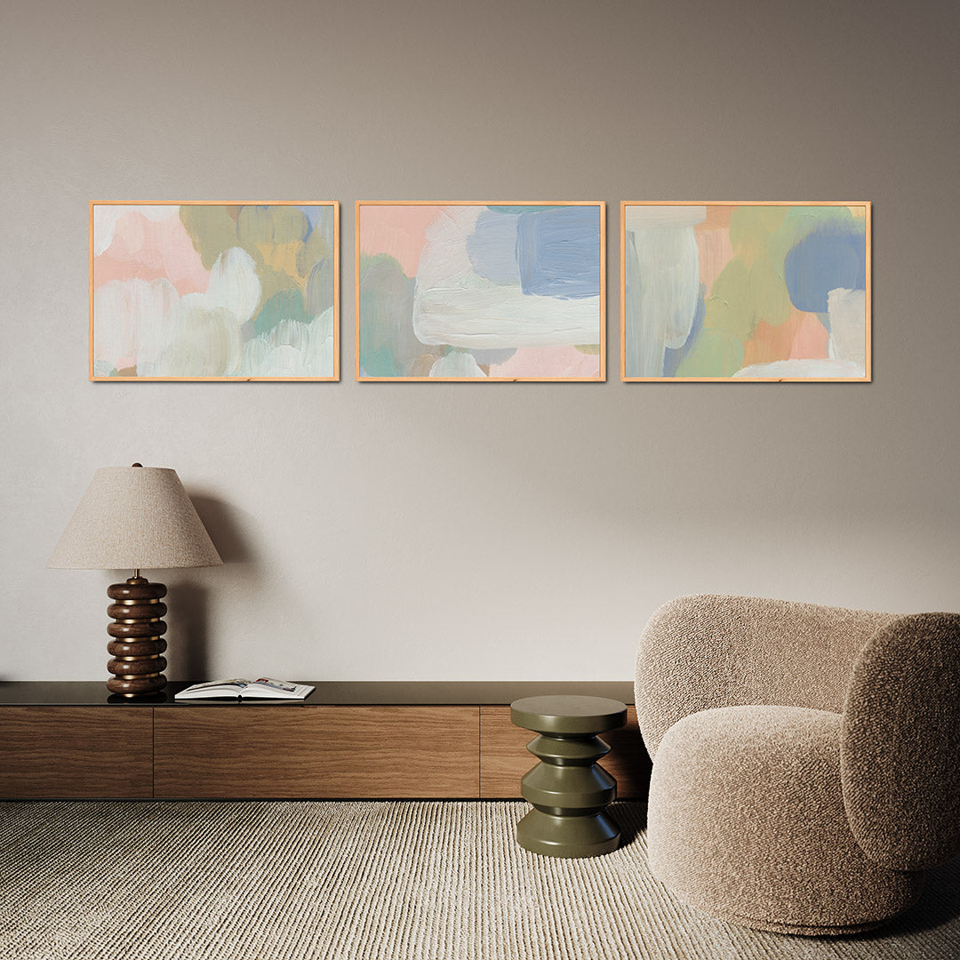 Zachte kleurenharmonie Posterset