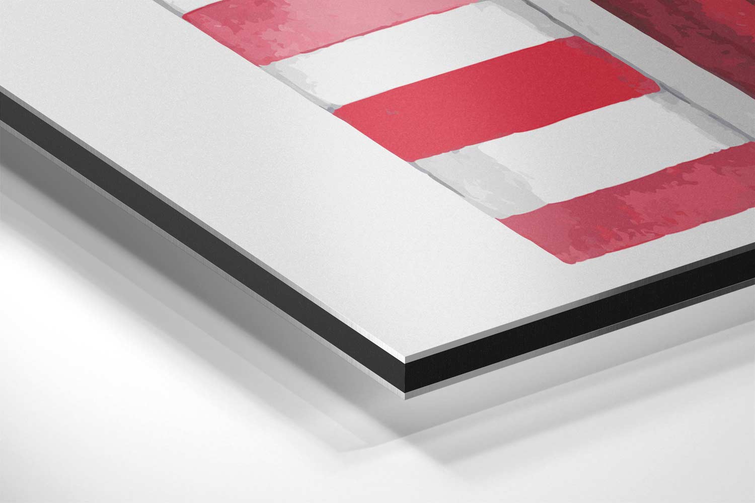 Strandhuisje in Strepen Kunstwerk-canvas-dibond-plexiglas-wanddecoratie-WallArtistic