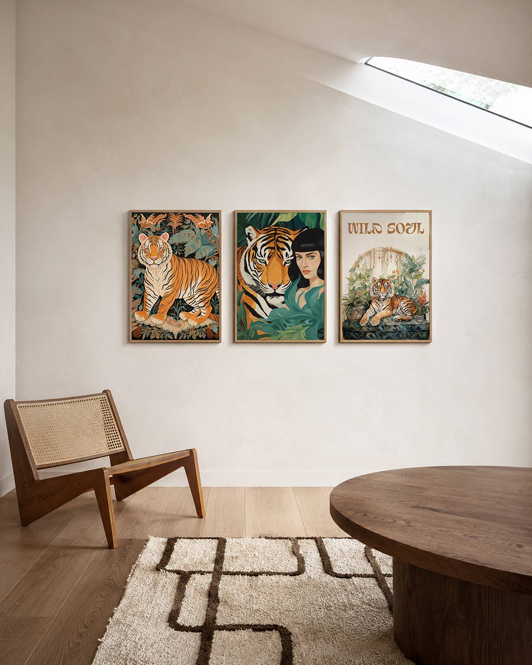 Tijger en bladeren Posterset