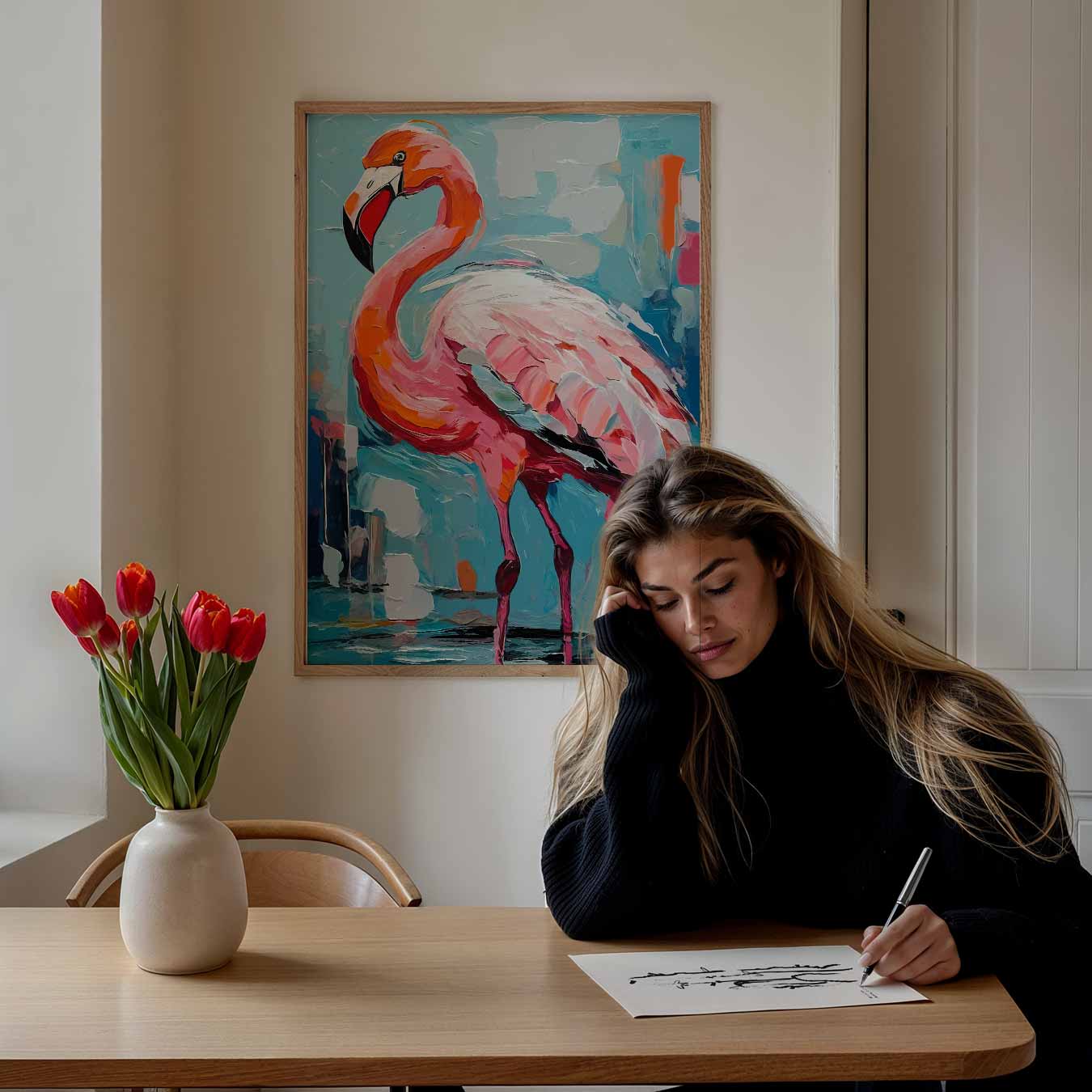 Kleurrijke Flamingo Wanddecoratie Poster