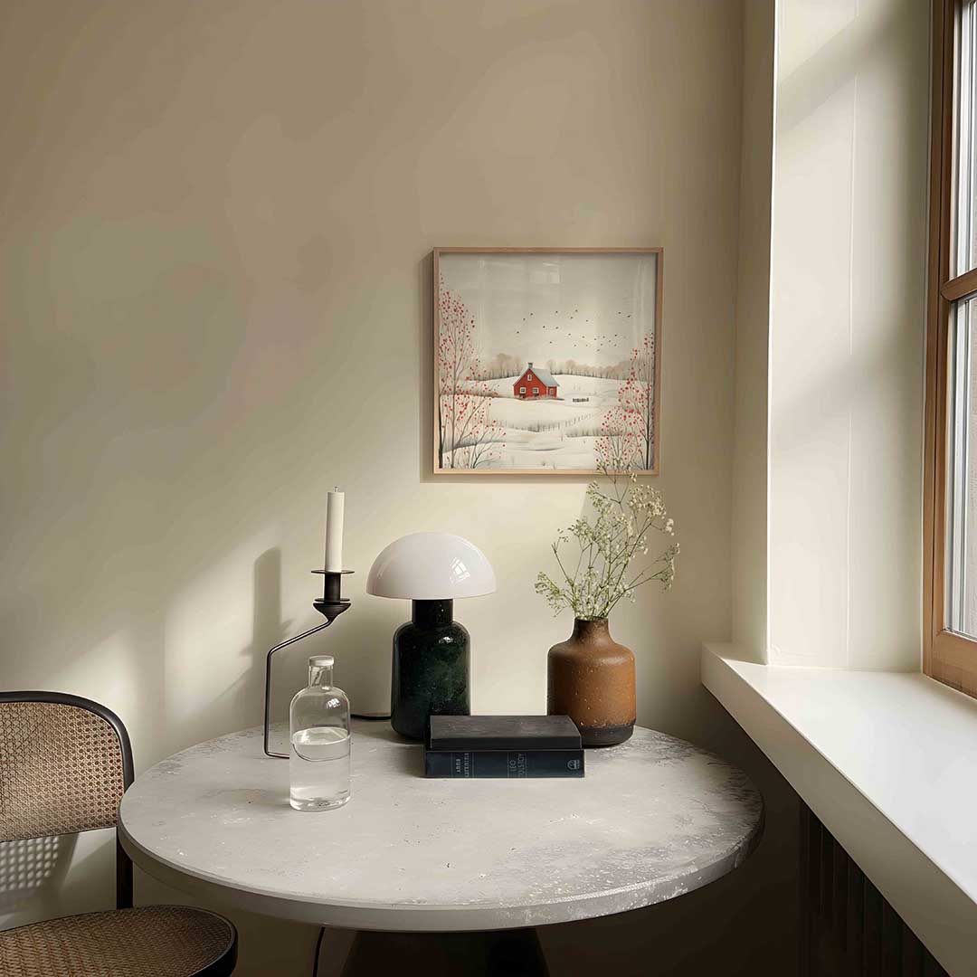 Landschap met rode schuur Poster