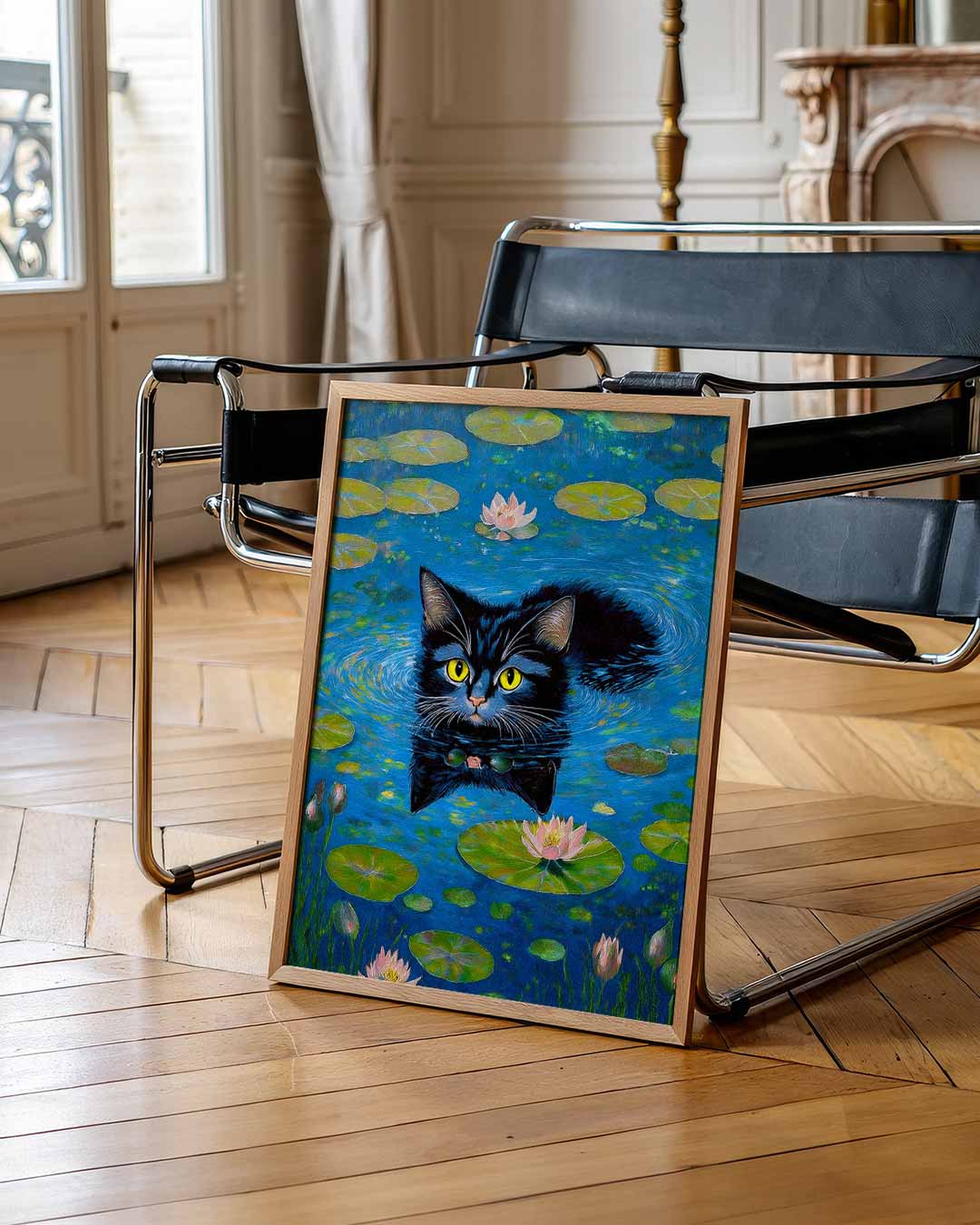 Zwemavontuur van de Kat Poster-WallArtistic