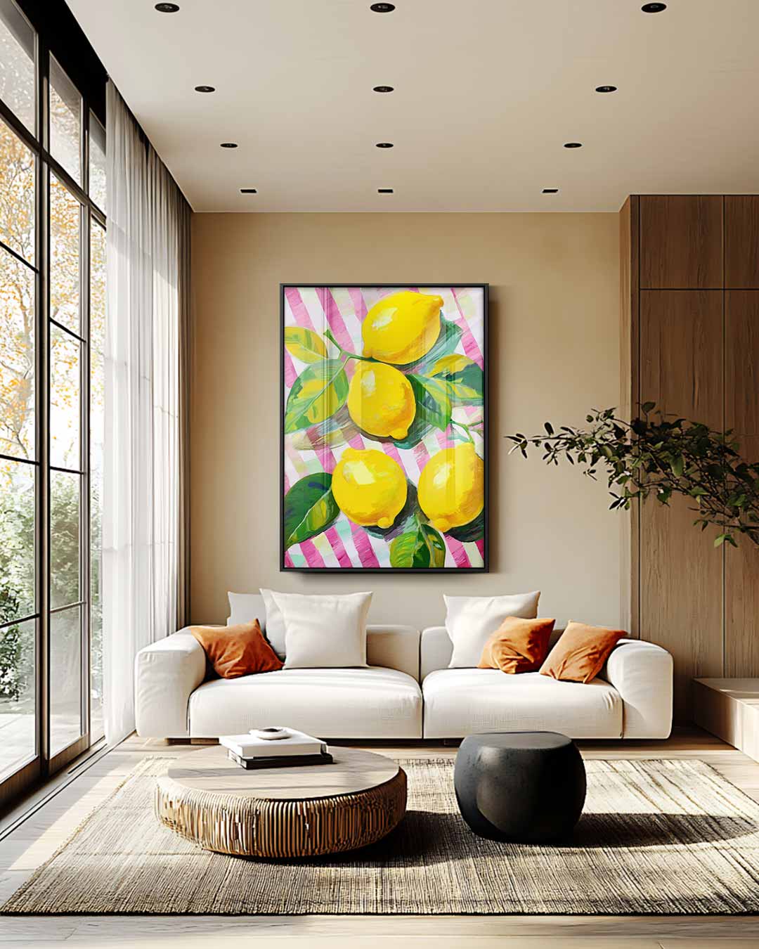Zomerse Citroentjes Kunstwerk-canvas-dibond-plexiglas-wanddecoratie-WallArtistic