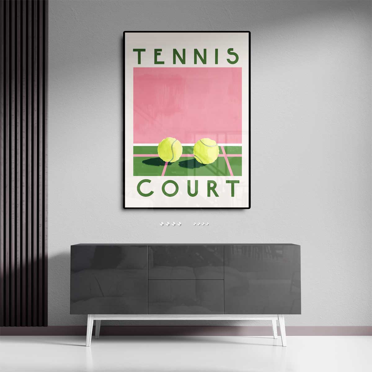 Tennisbaan Droom Kunstwerk-canvas-dibond-plexiglas-wanddecoratie-WallArtistic