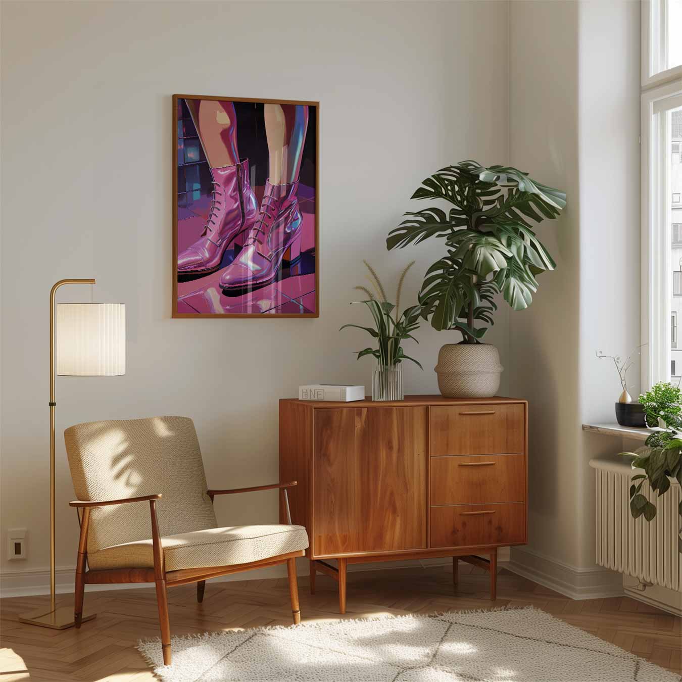 Trendy Roze Enkellaarsjes Poster