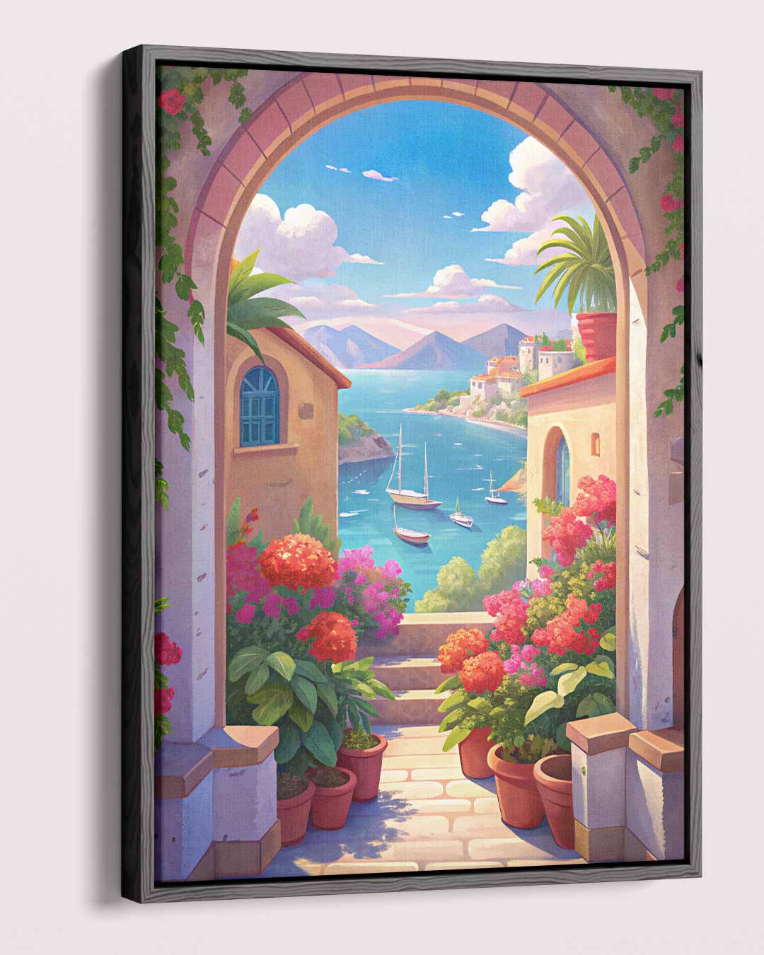 Mediterraans Paradijs Kunstwerk-canvas-dibond-plexiglas-wanddecoratie-WallArtistic