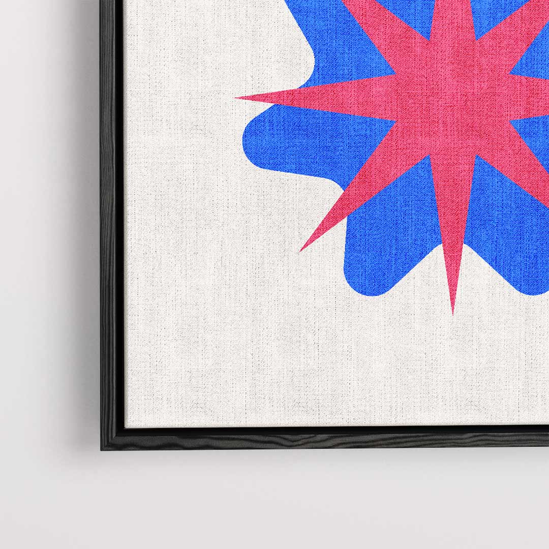 Vrolijke Bloemen- en Sterrenmix Kunstwerk-canvas-dibond-plexiglas-wanddecoratie-WallArtistic