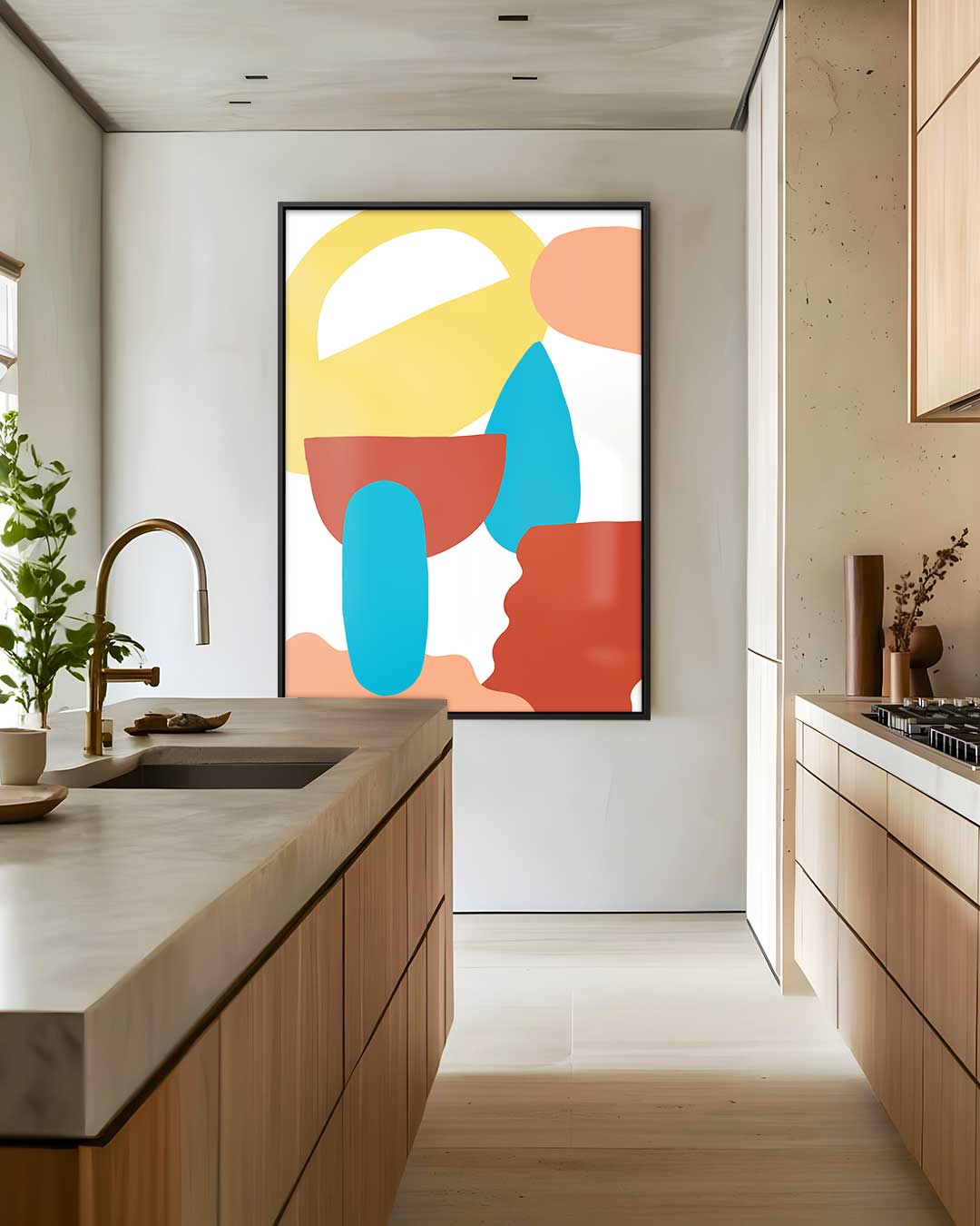 Speelse Vormen en Kleuren Kunstwerk-canvas-dibond-plexiglas-wanddecoratie-WallArtistic