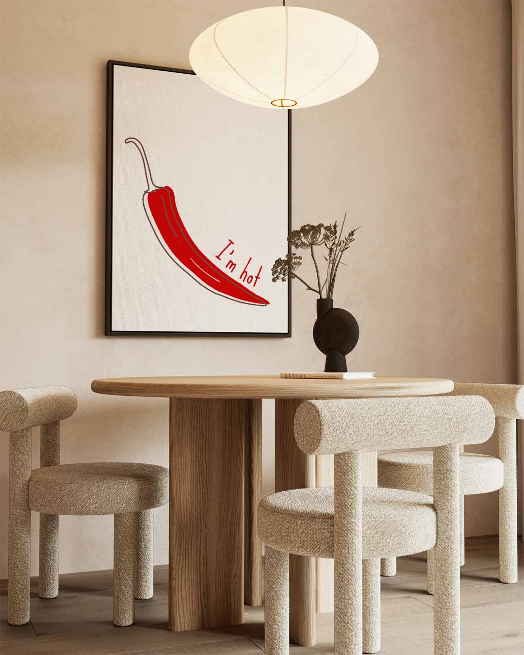 Pittige Chili Illustratie Kunstwerk-canvas-dibond-plexiglas-wanddecoratie-WallArtistic