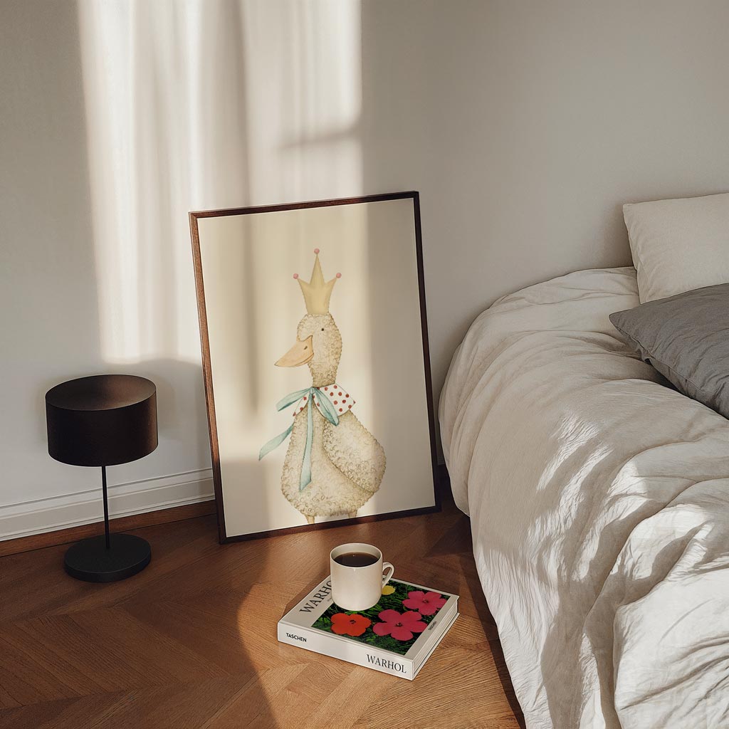 Koddige Eend met Kroon Poster-WallArtistic