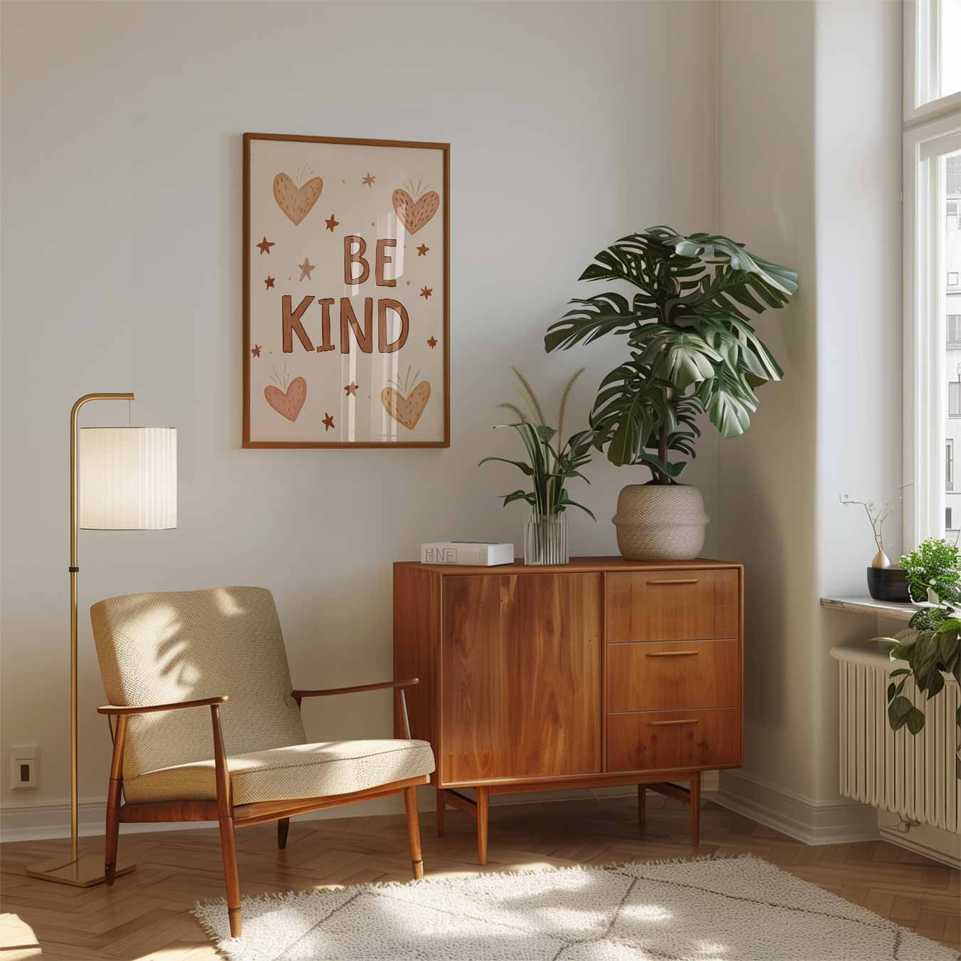 Be Kind Hartjes Poster-WallArtistic