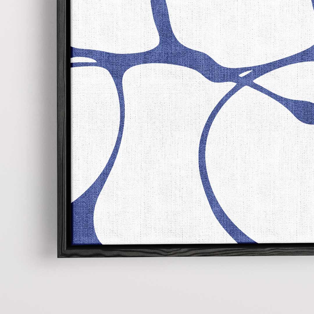 Organische Blauw-Witte Patronen Kunstwerk-canvas-dibond-plexiglas-wanddecoratie-WallArtistic