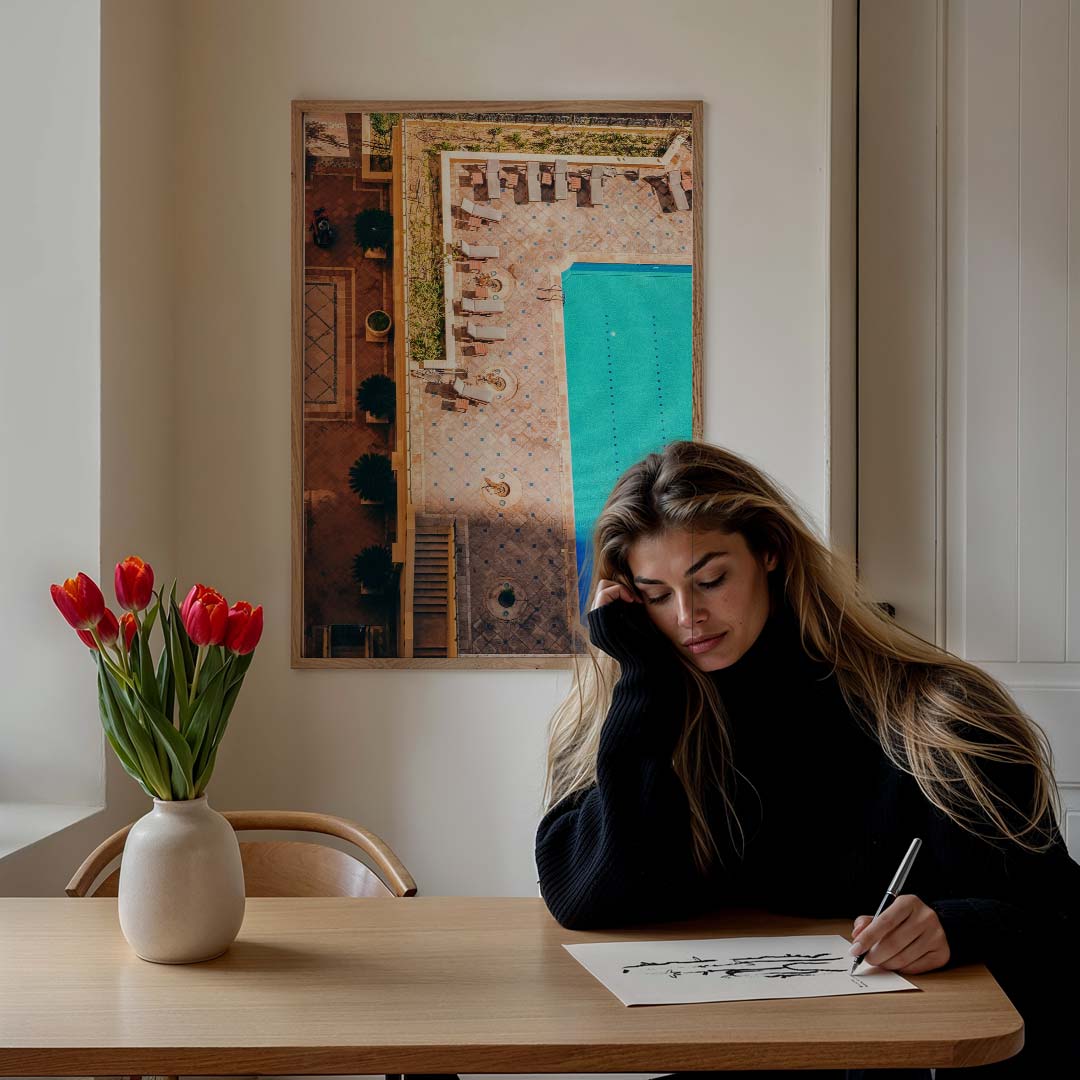 Relax aan het Zwembad Poster-WallArtistic