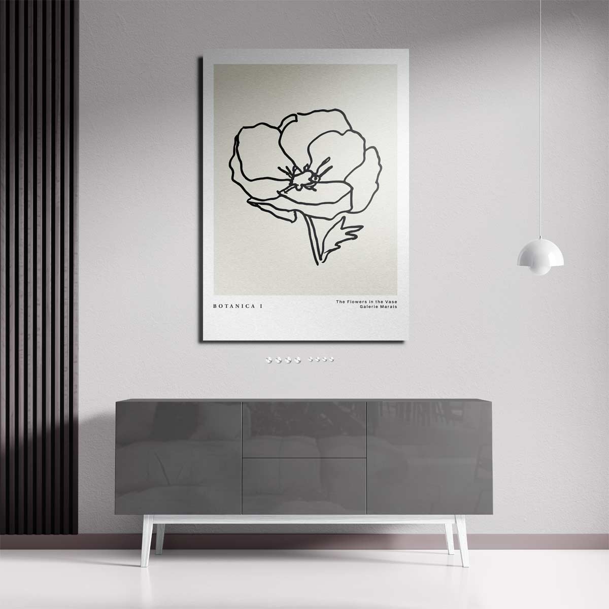 Botanica I Minimalistische Bloemenlijntekening Kunstwerk-canvas-dibond-plexiglas-wanddecoratie-WallArtistic