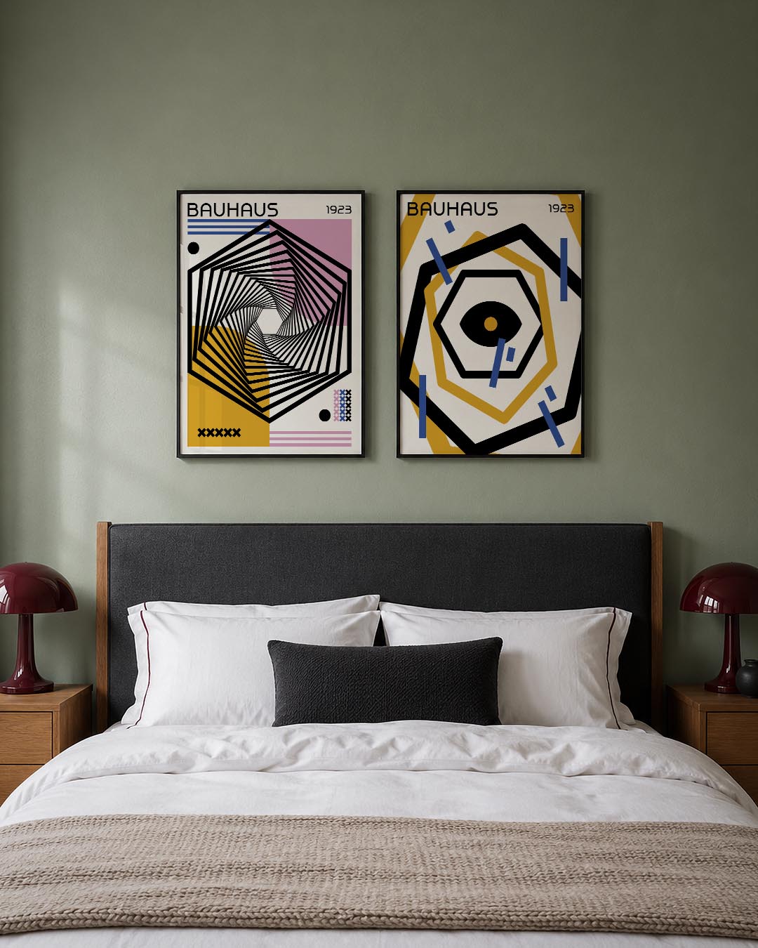 Spiraal en kleurvlakken Posterset