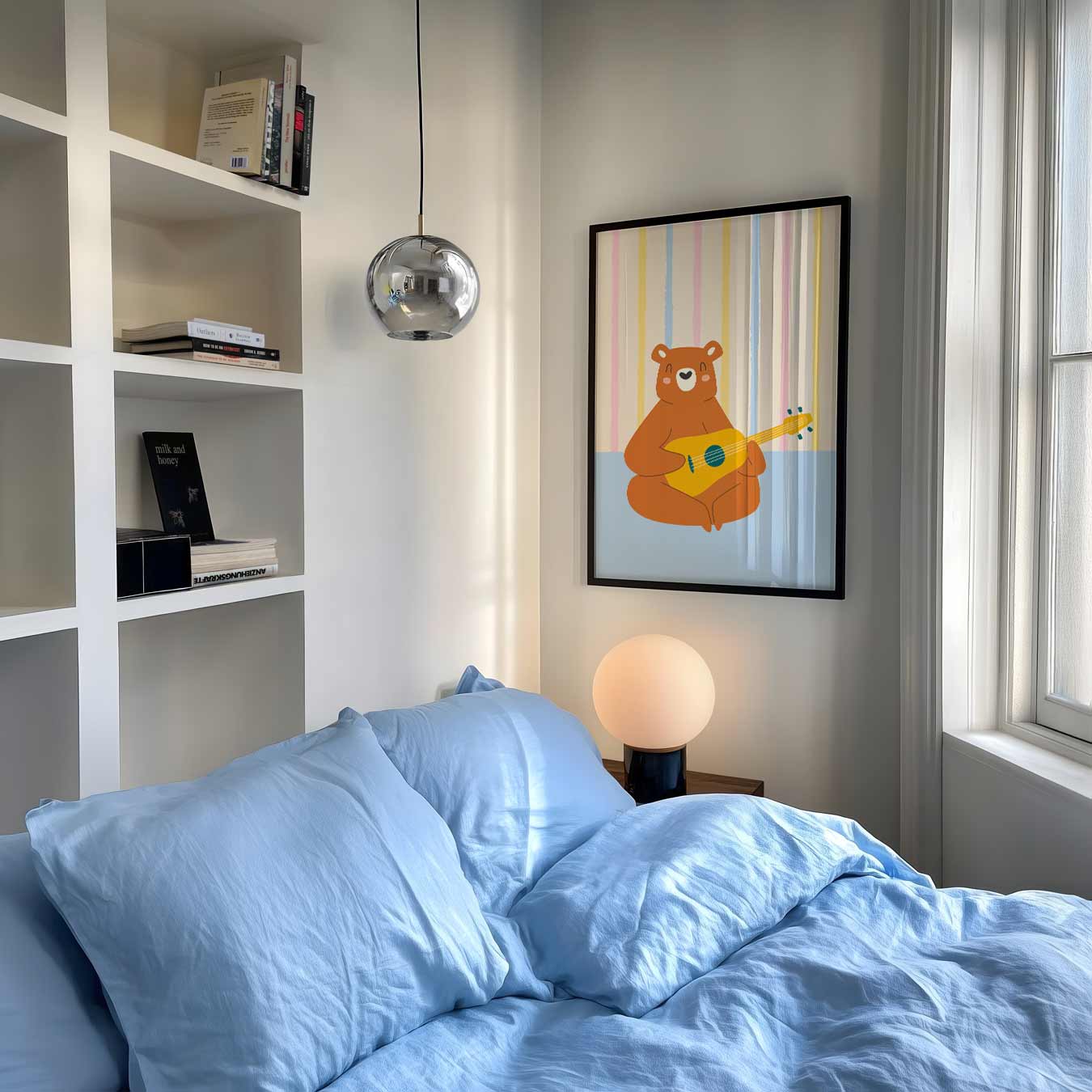 Vrolijke Beer Met Gitaar Poster