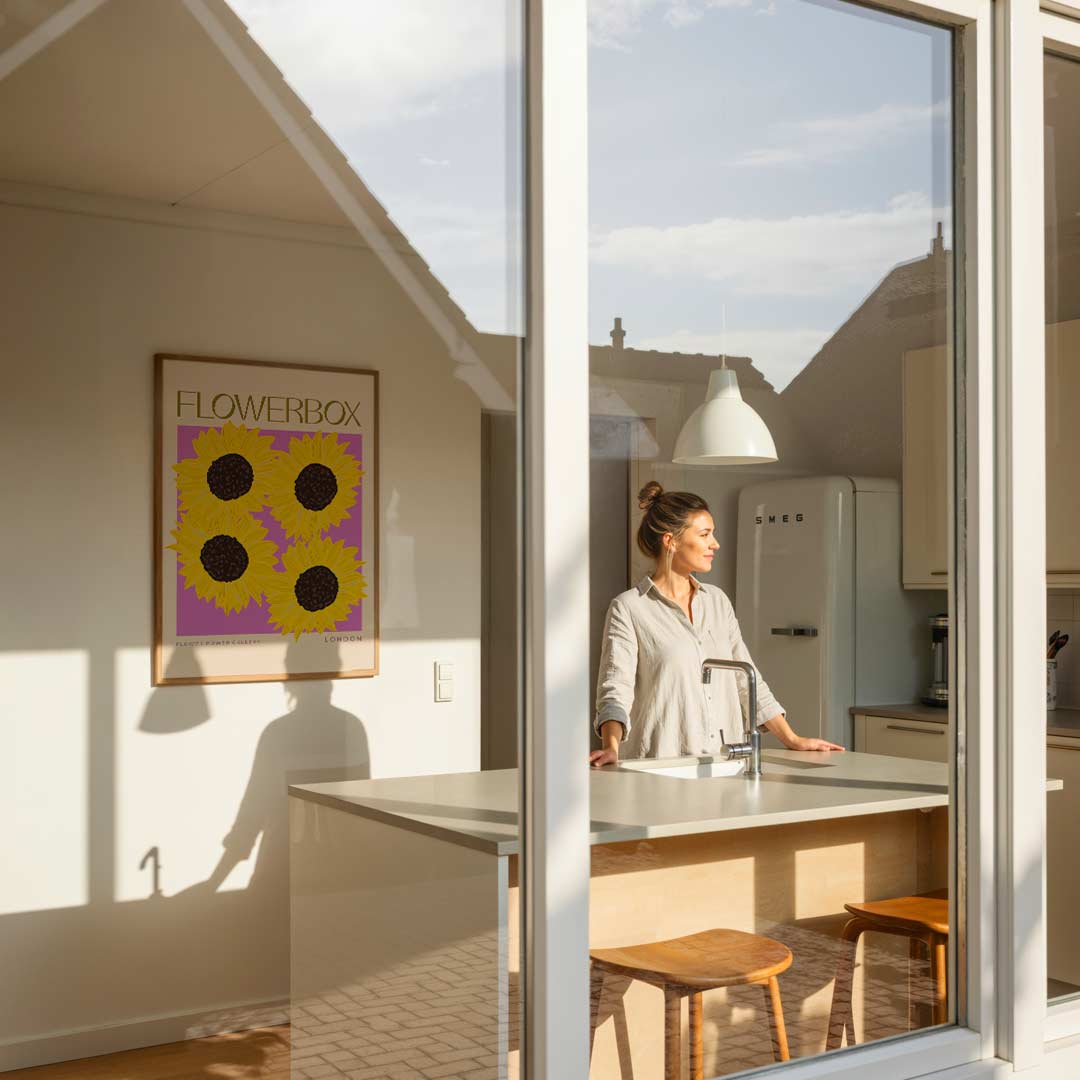 Zonovergoten Zonnebloemen Poster-WallArtistic