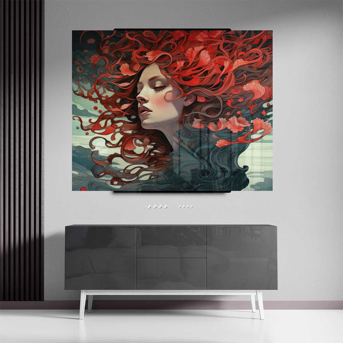 Dromerige Bloemenzee Kunstwerk-canvas-dibond-plexiglas-wanddecoratie-WallArtistic