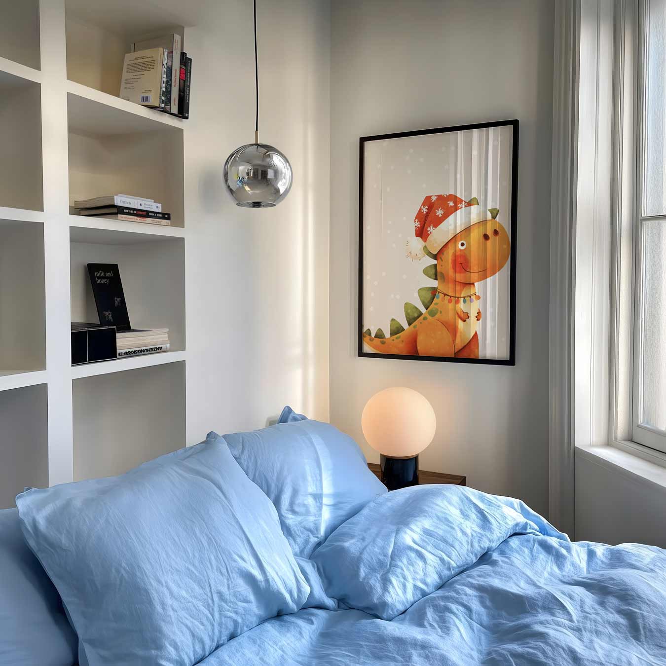 Kerst Dino Poster-WallArtistic