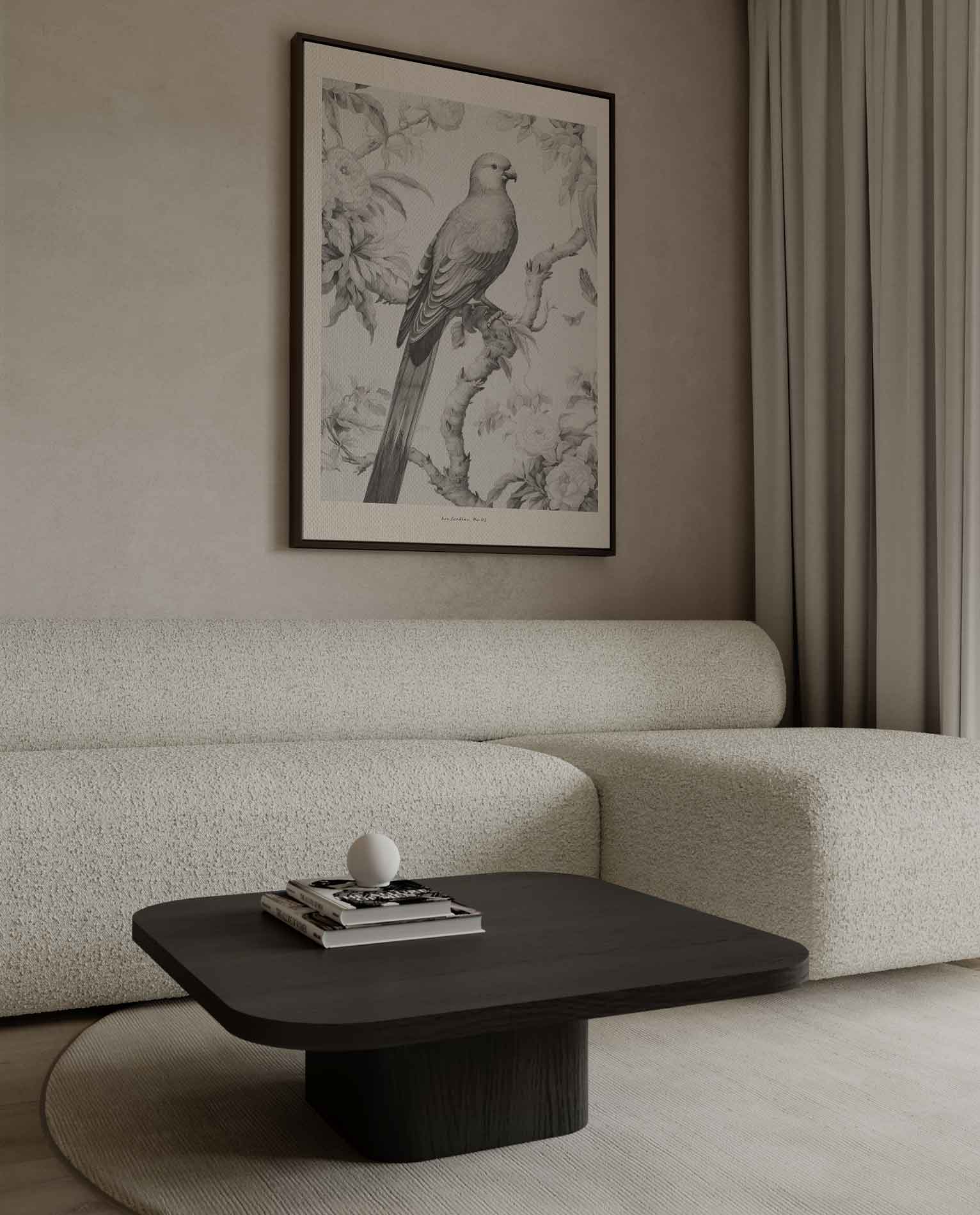 Elegante Vogel in Botanische Tuin Kunstwerk-canvas-dibond-plexiglas-wanddecoratie-WallArtistic