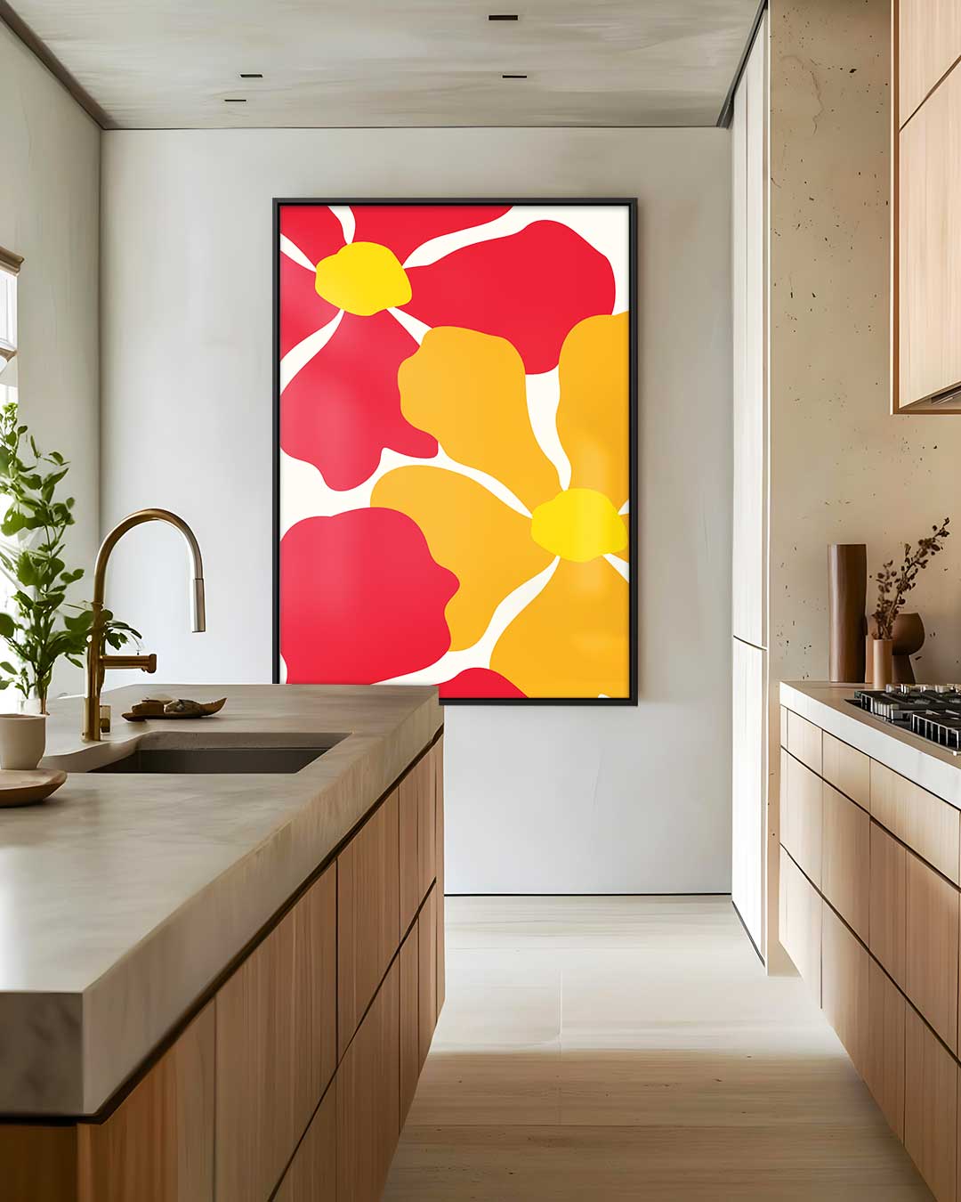 Bloemrijke Kleurexplosie Kunstwerk-canvas-dibond-plexiglas-wanddecoratie-WallArtistic