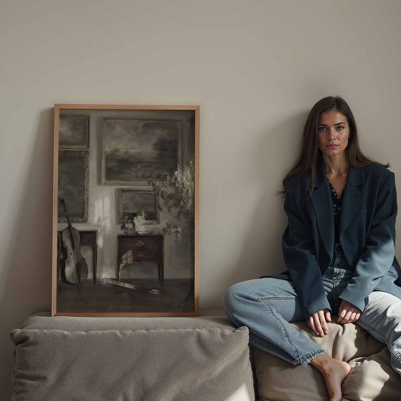 Romantische Vintage Muziekhoek Poster-WallArtistic