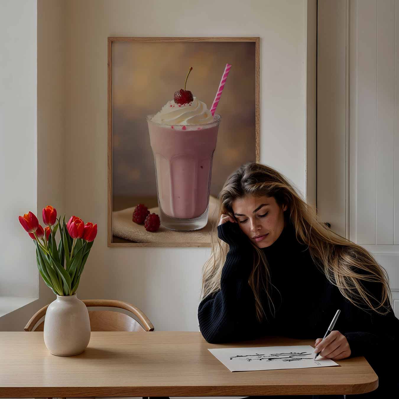 Romantische Milkshake Poster