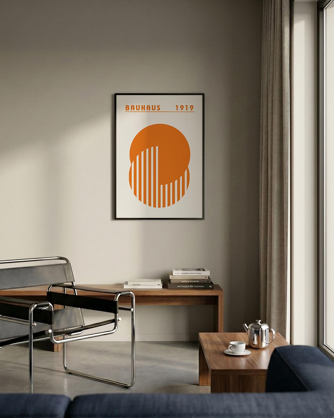 Oranje cirkelpatroon Poster