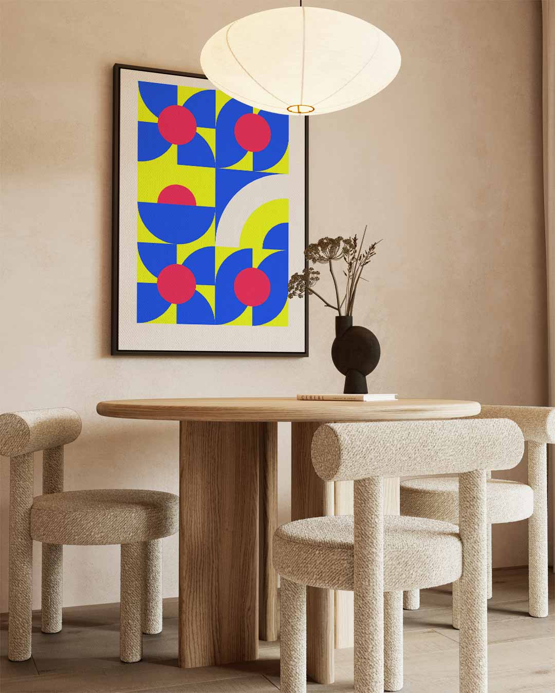 Retro Geometrisch Kleurenfeest Kunstwerk-canvas-dibond-plexiglas-wanddecoratie-WallArtistic