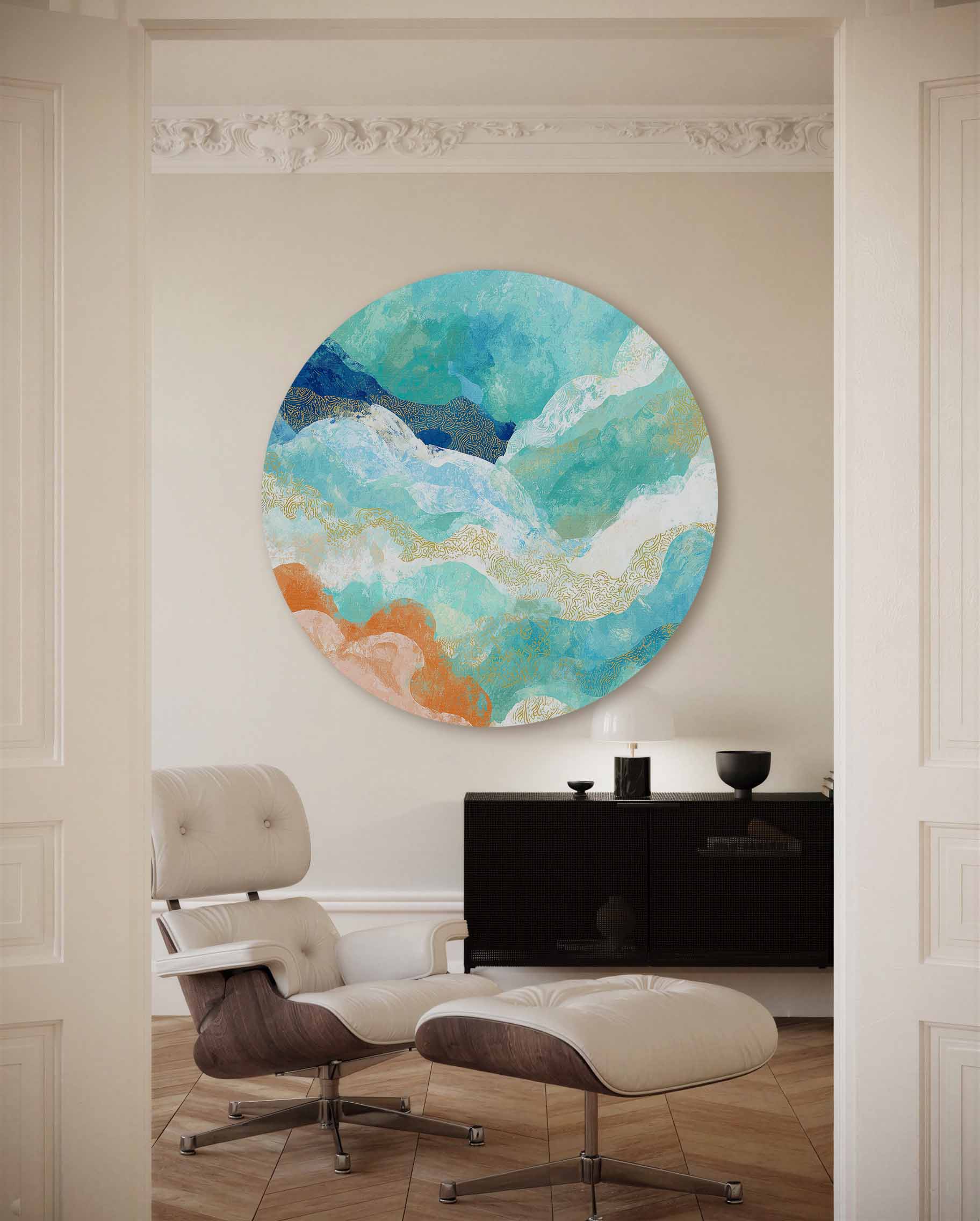 Golvende blauwe Muurcirkel