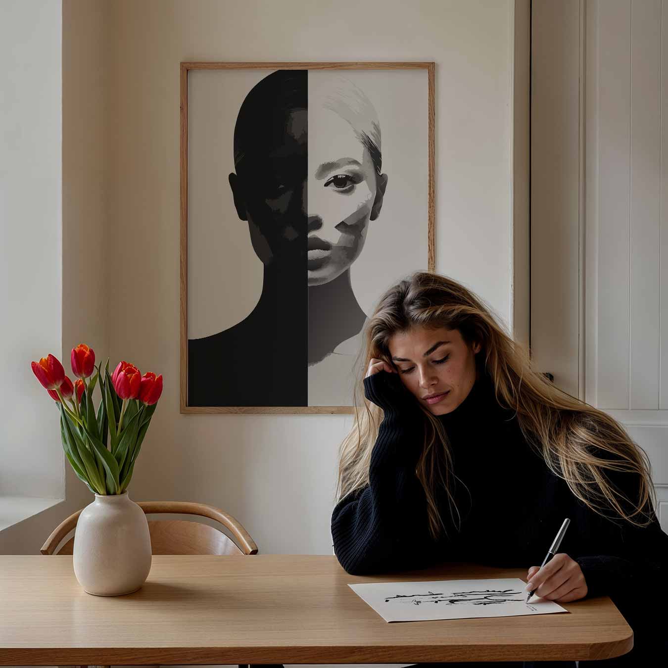 Mystieke Dualiteit Portret Poster-WallArtistic