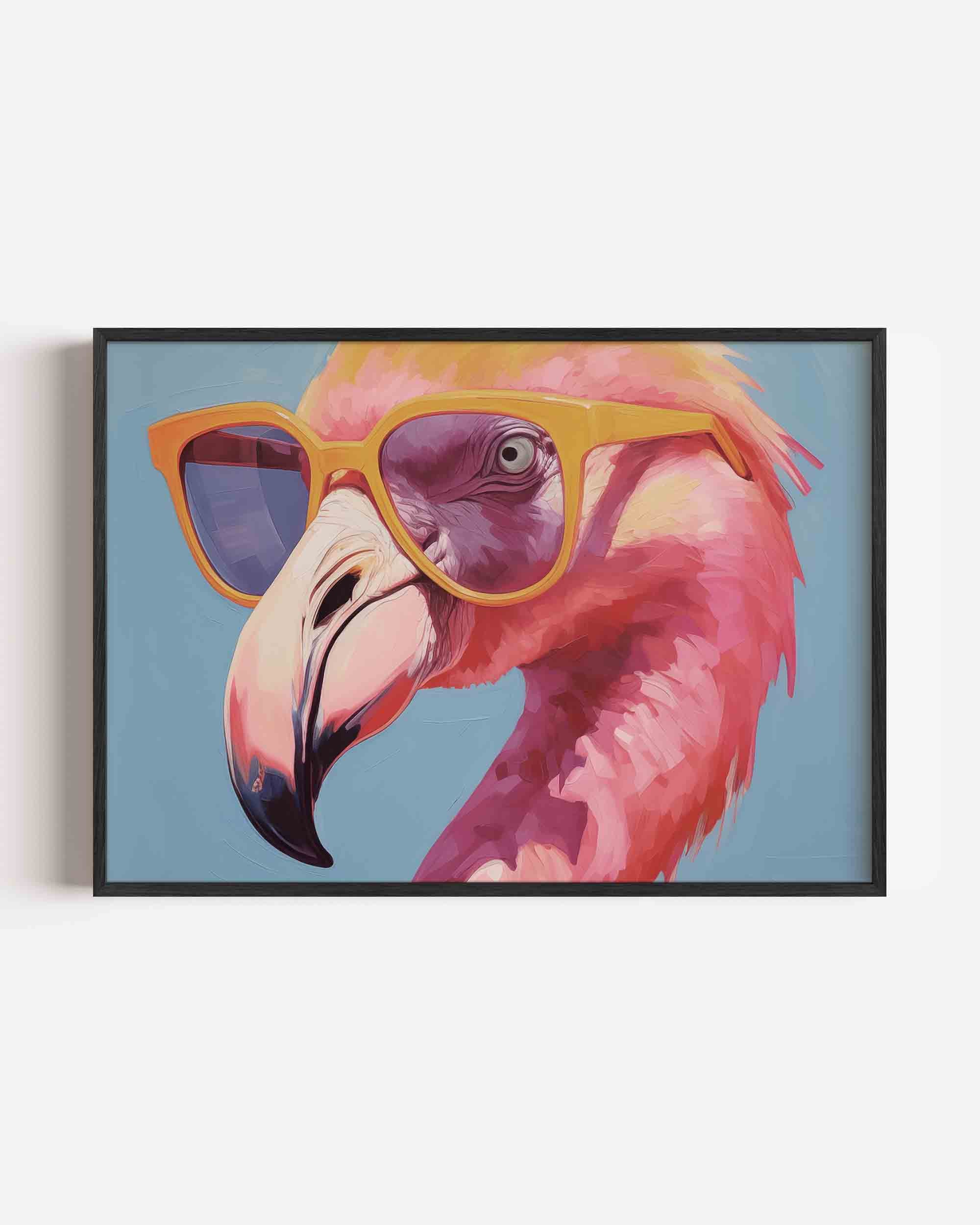 Flamingo met zonnebril Poster