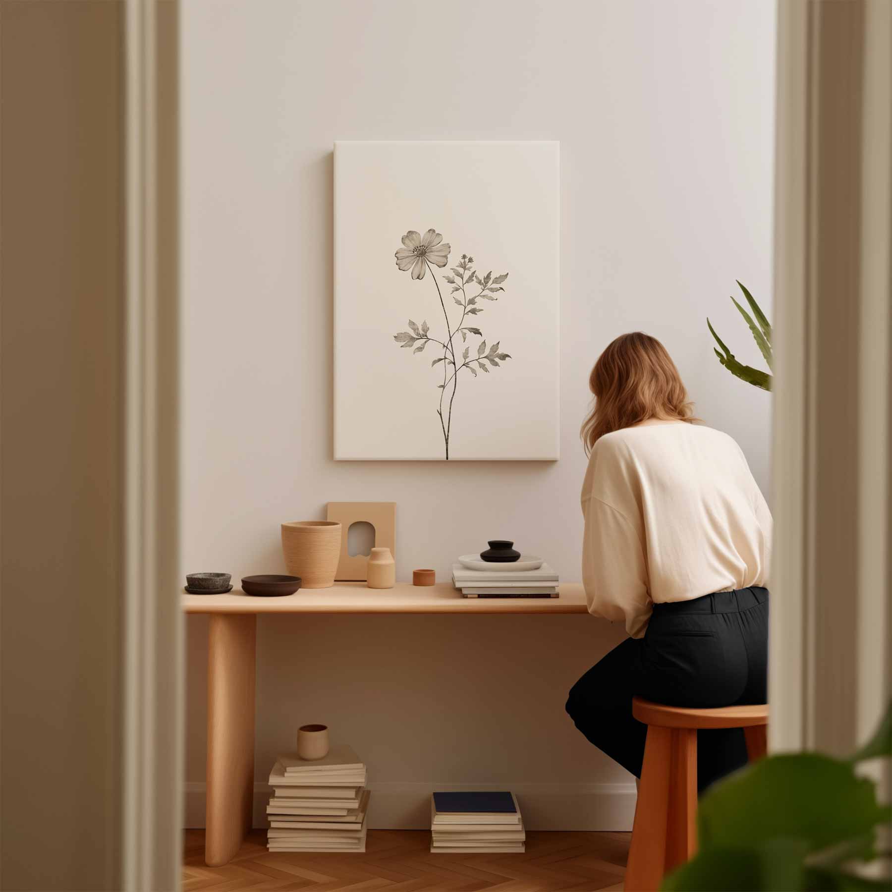 Delicate Bloemenstudie Kunstwerk-canvas-dibond-plexiglas-wanddecoratie-WallArtistic