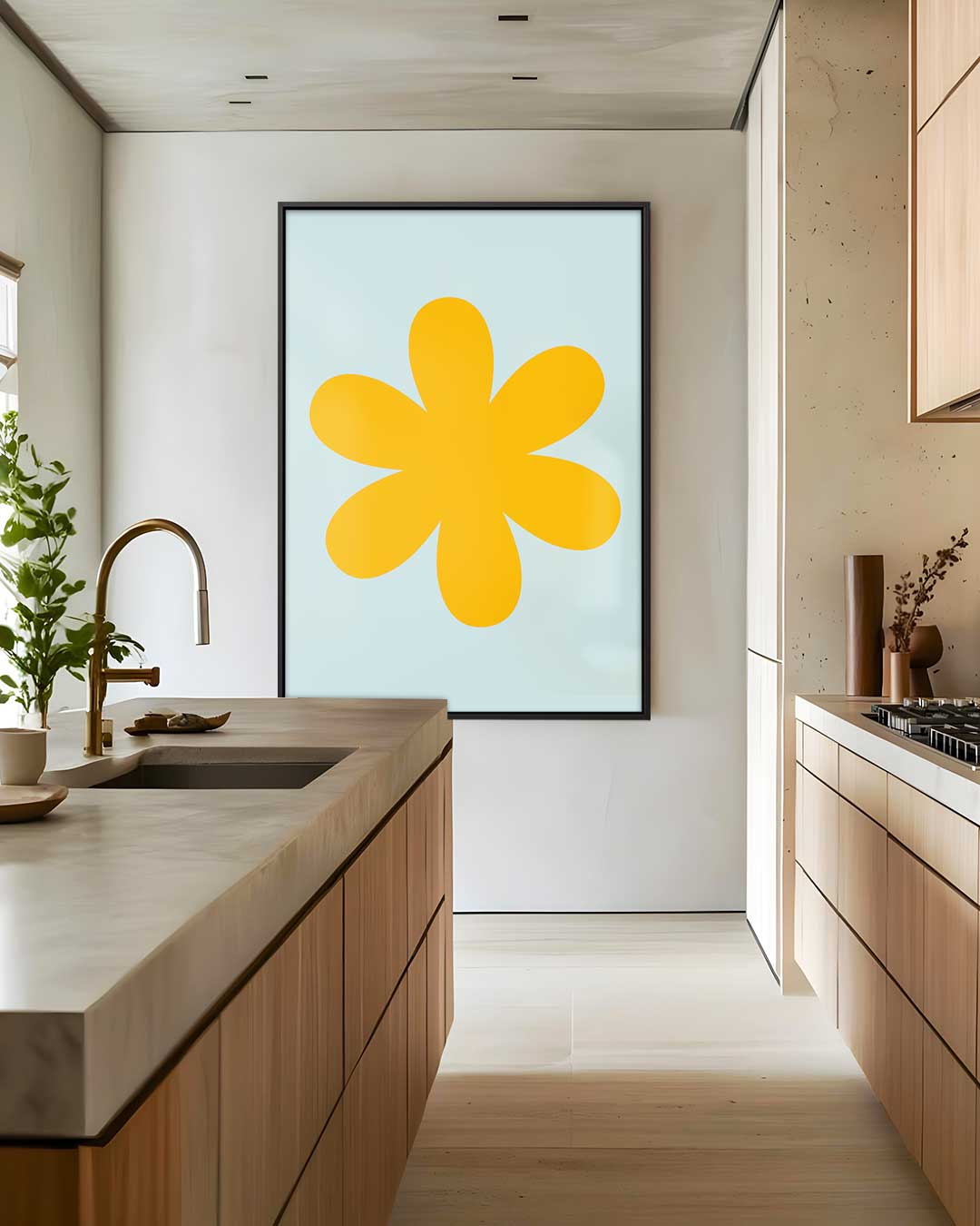 Speelse Bloem in Vrolijke Kleuren Kunstwerk-canvas-dibond-plexiglas-wanddecoratie-WallArtistic
