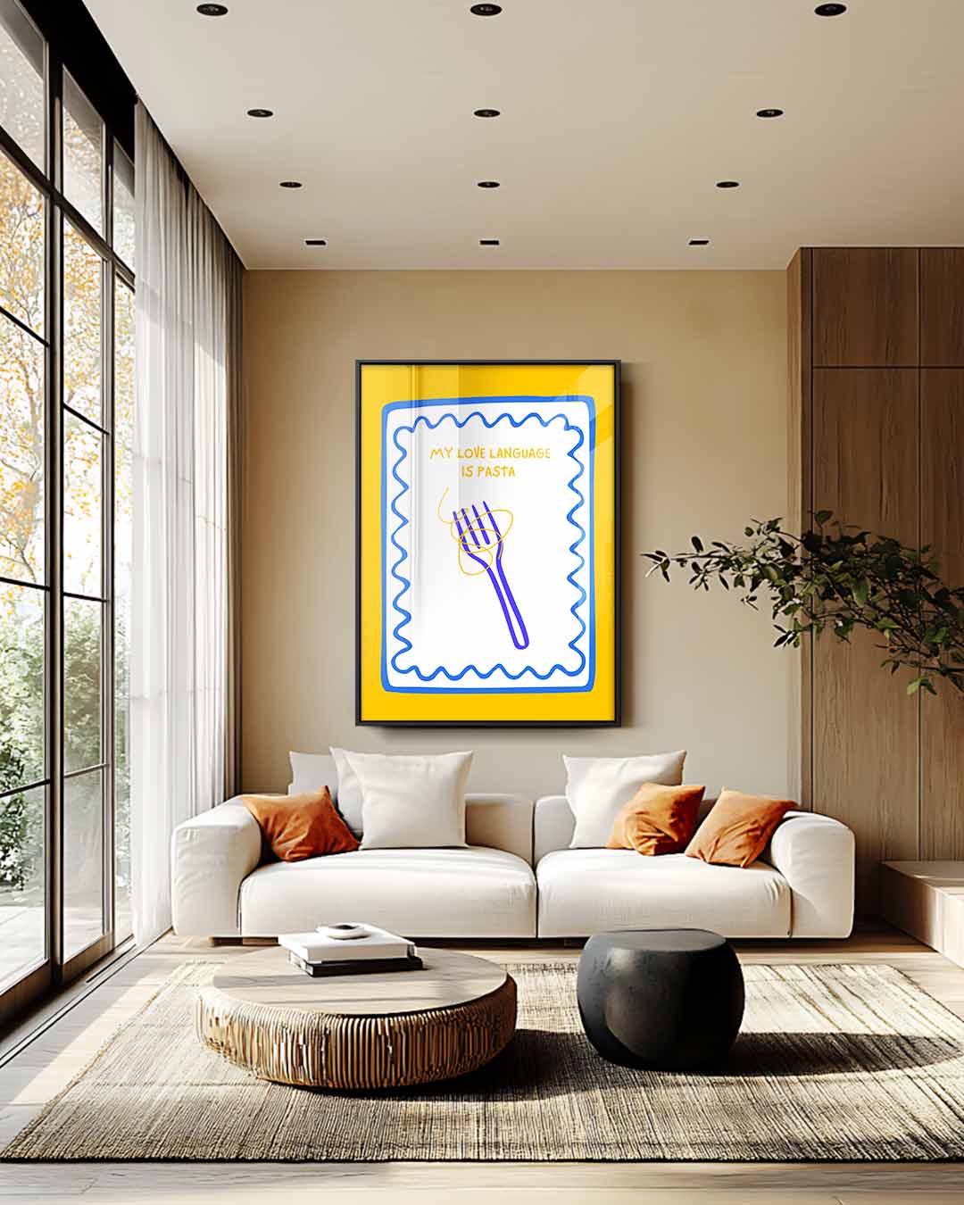 Pasta Liefdestaal Poster Kunstwerk-canvas-dibond-plexiglas-wanddecoratie-WallArtistic
